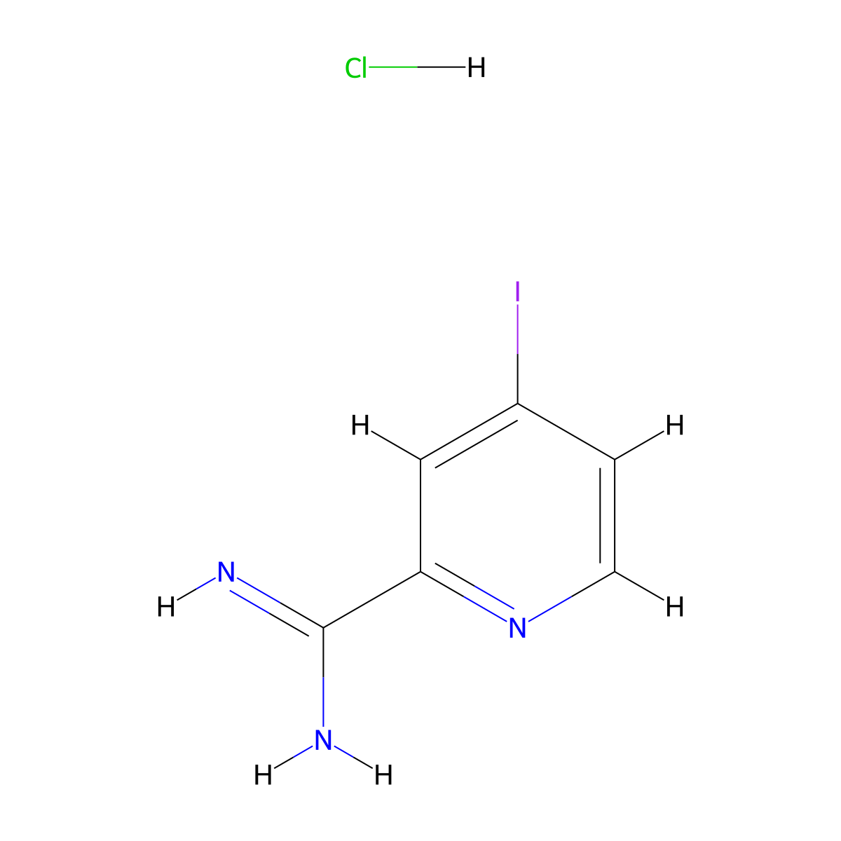4-Iodopicolinimidamide hydrochloride molecular structure, CAS 1179362-52-7
