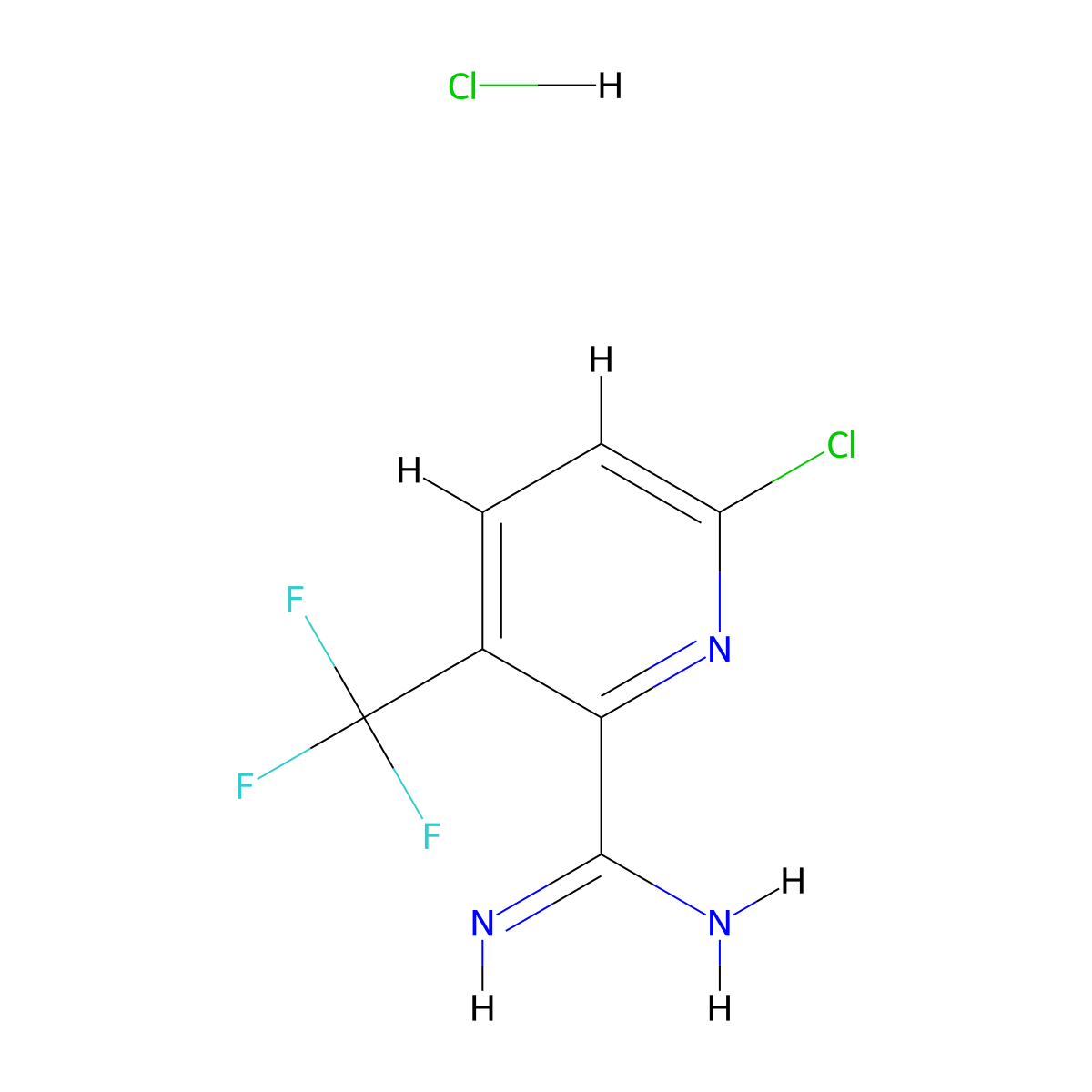 6-Chloro-3-(trifluoromethyl)picolinimidamide hydrochloride molecular structure, CAS 1179362-56-1