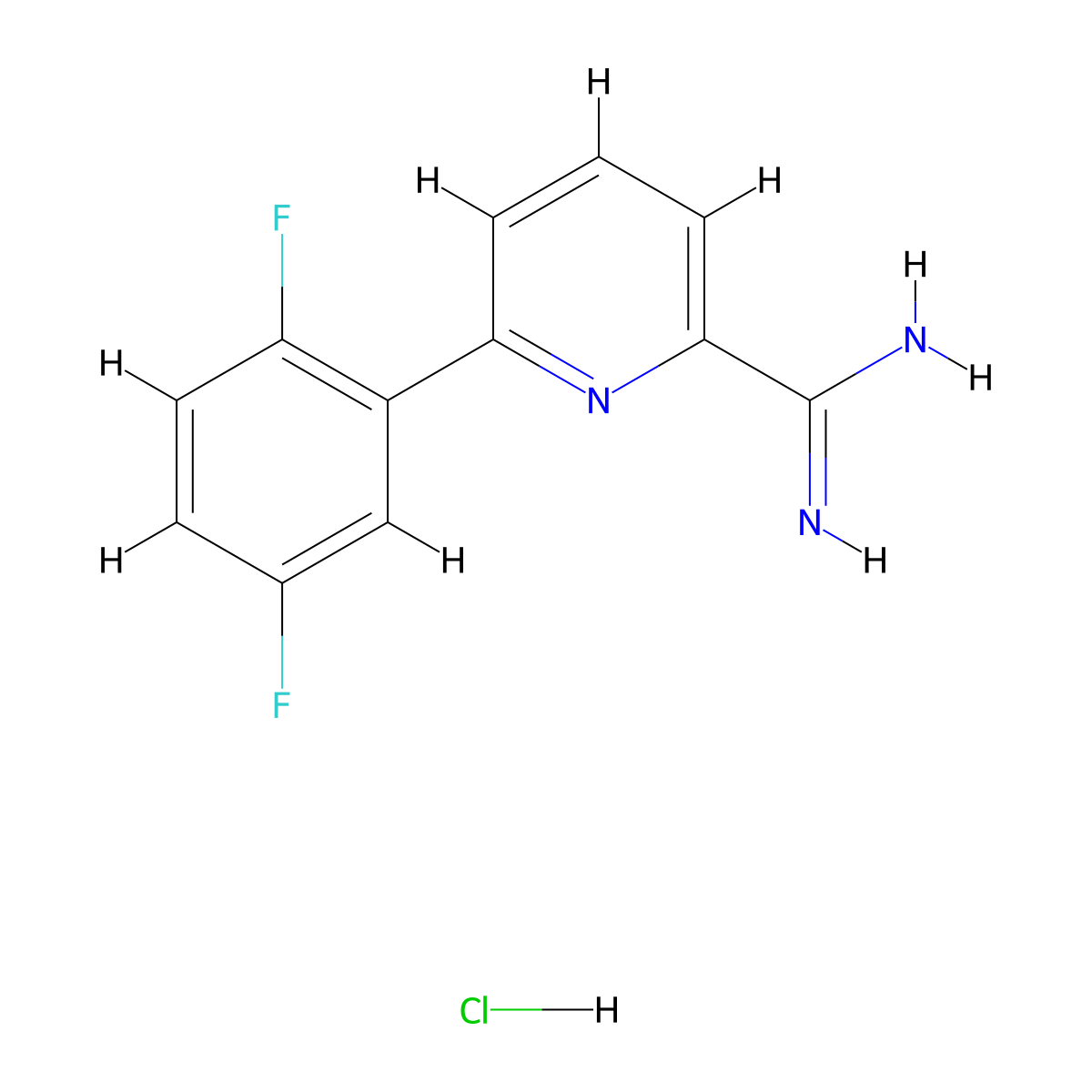 6-(2,5-Difluorophenyl)picolinimidamide hydrochloride molecular structure, CAS 1179362-61-8
