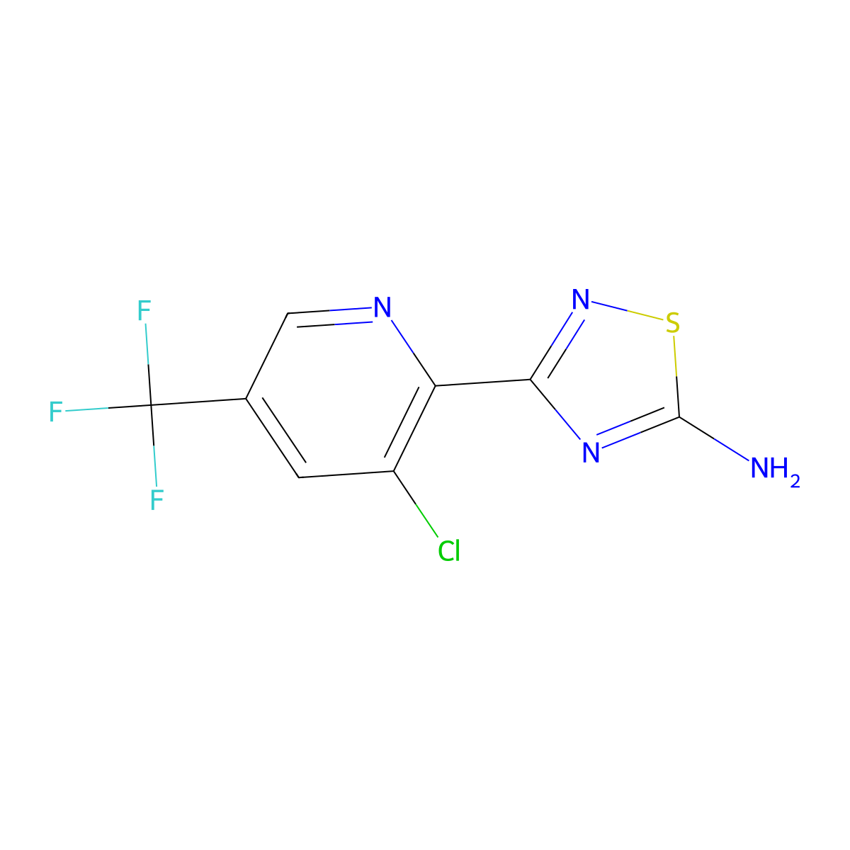 3-(3-Chloro-5-(trifluoromethyl)pyridin-2-yl)-1,2,4-thiadiazol-5-amine molecular structure, CAS 1179362-69-6