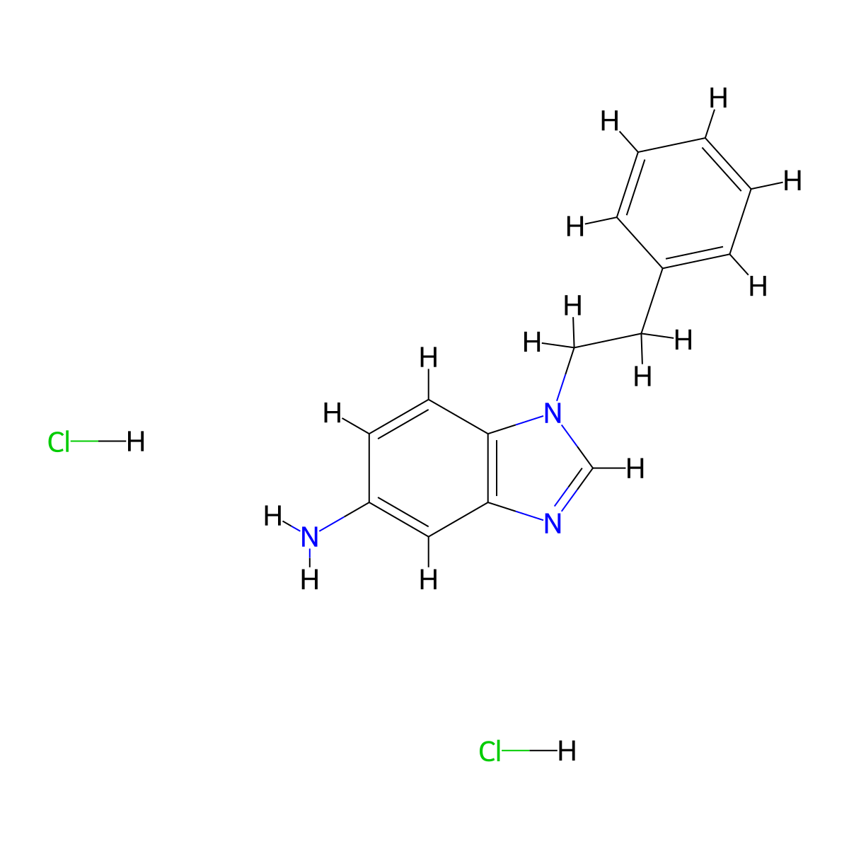1-Phenethyl-1H-benzoimidazol-5-ylamine dihydrochloride molecular structure, CAS 1179363-13-3