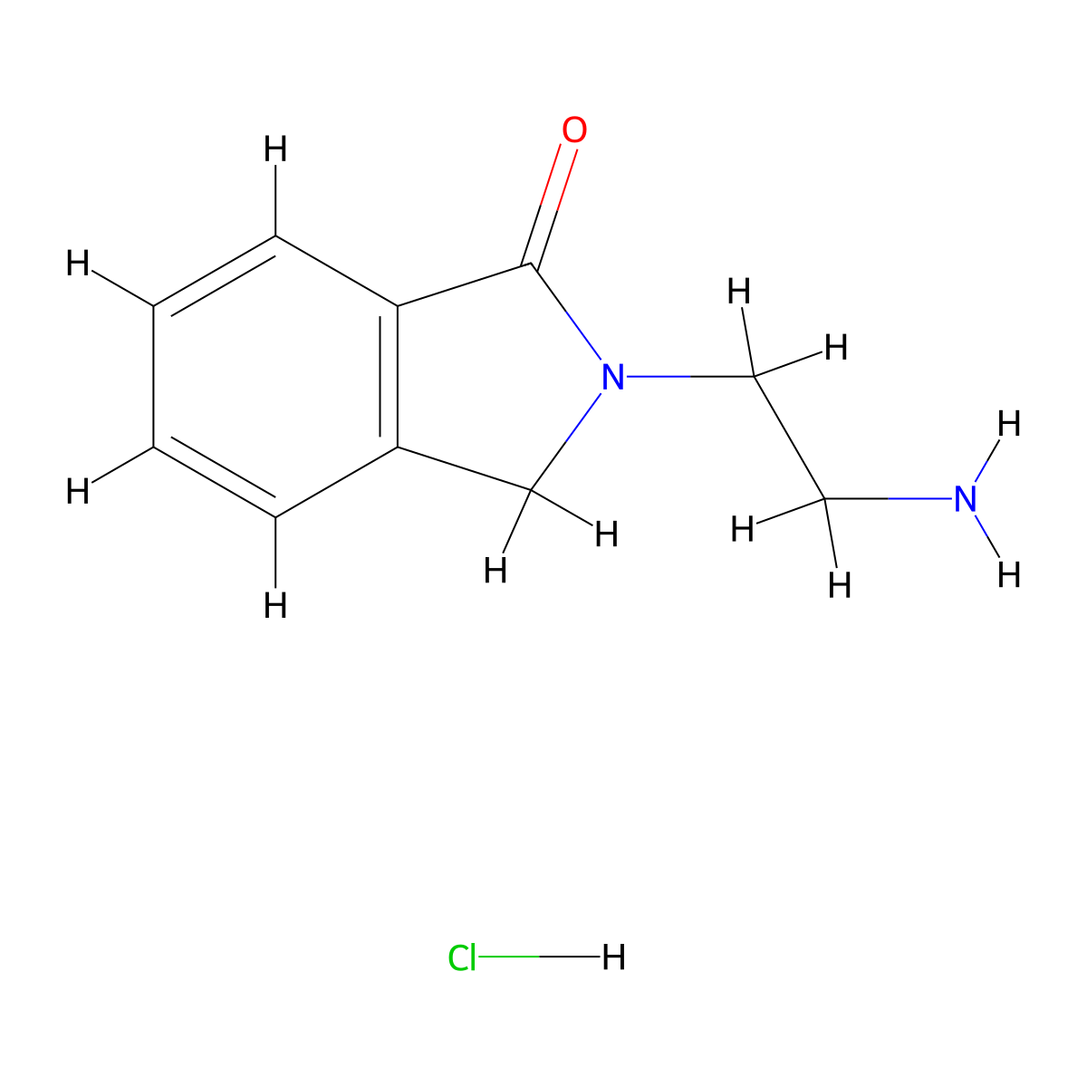 2-(2-aminoethyl)-2,3-dihydro-1H-isoindol-1-one hydrochloride molecular structure, CAS 1179363-41-7