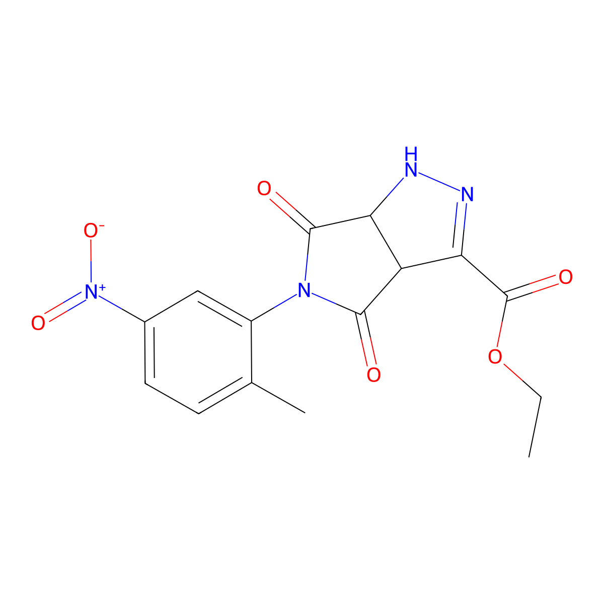 ethyl 5-(2-methyl-5-nitrophenyl)-4,6-dioxo-3a,6a-dihydro-1H-pyrrolo[3,4-c]pyrazole-3-carboxylate molecular structure, CAS 1179365-07-1