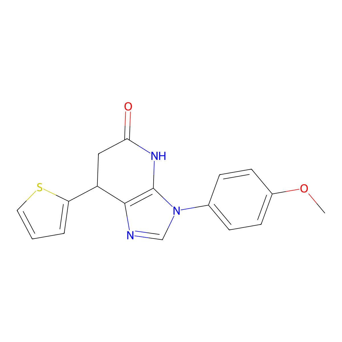 3-(4-methoxyphenyl)-7-(thiophen-2-yl)-6,7-dihydro-3H-imidazo[4,5-b]pyridin-5-ol molecular structure, CAS 1179365-21-9