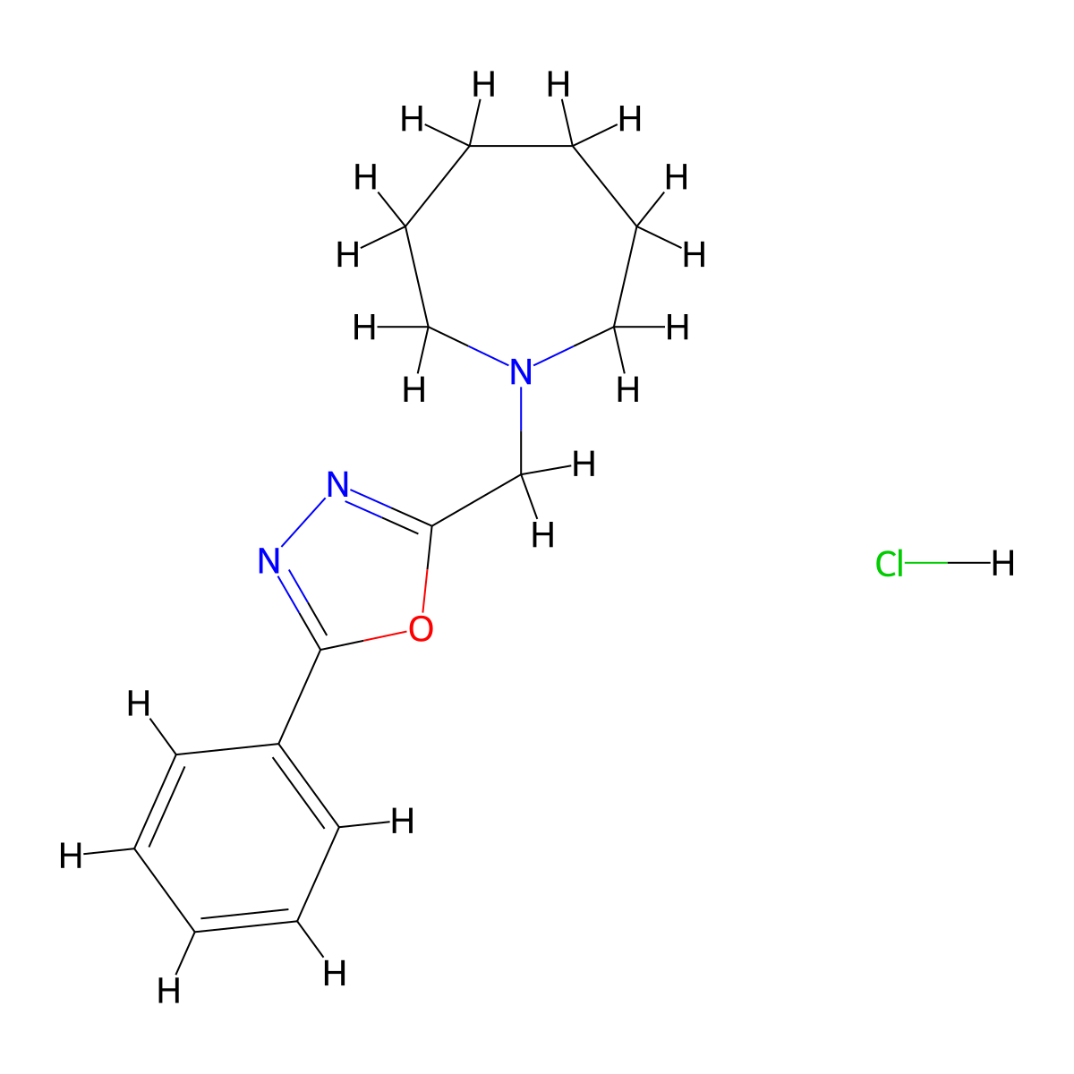 2-(Azepan-1-ylmethyl)-5-phenyl-1,3,4-oxadiazole hydrochloride molecular structure, CAS 1179365-90-2