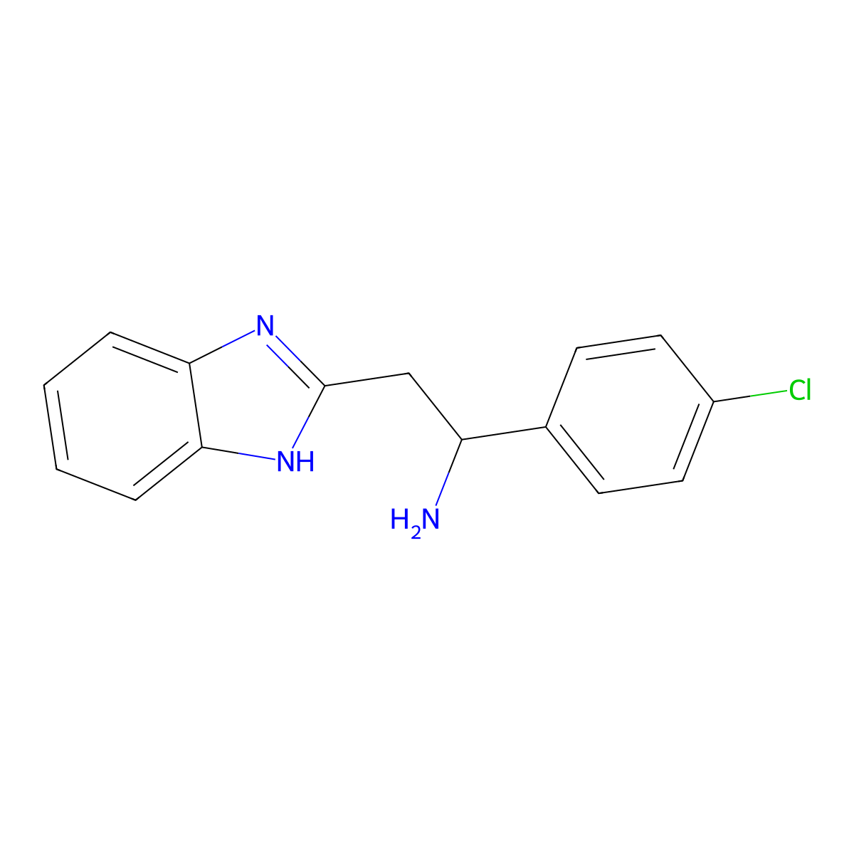 2-(1H-benzimidazol-2-yl)-1-(4-chlorophenyl)ethanamine molecular structure, CAS 1179368-97-8