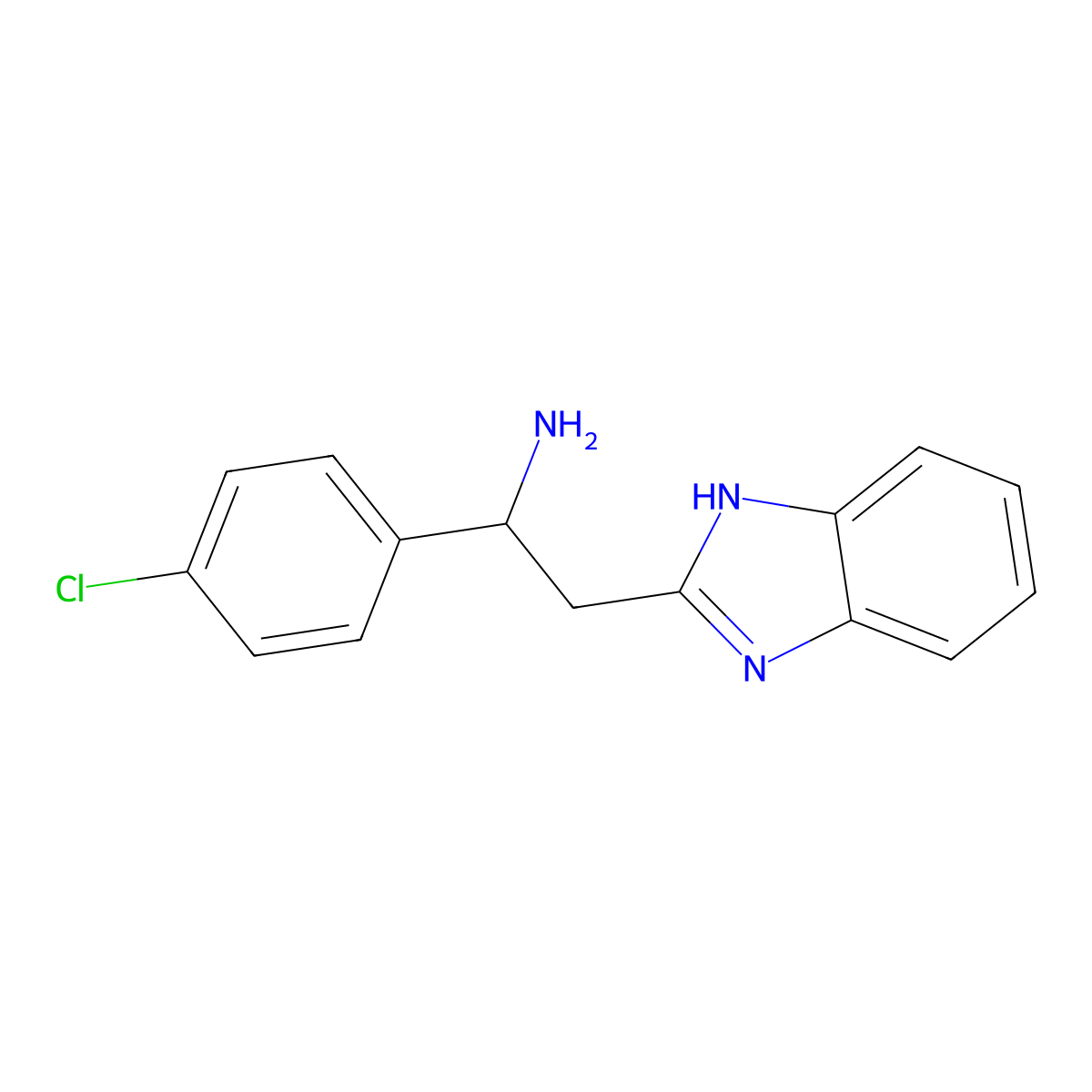 2-(1H-benzimidazol-2-yl)-1-(4-chlorophenyl)ethanamine molecular structure, CAS 1179368-97-8