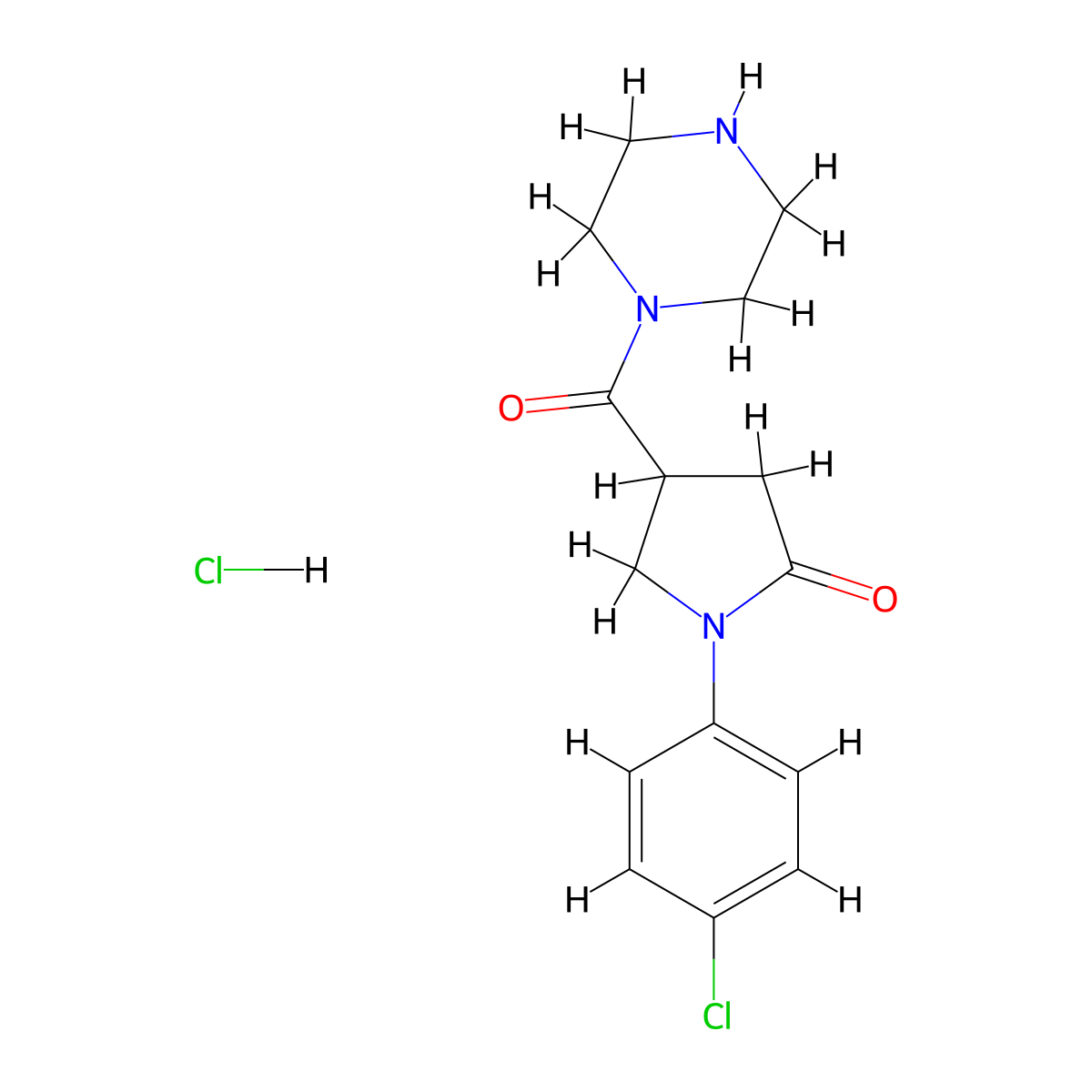 1-(4-Chlorophenyl)-4-(piperazine-1-carbonyl)pyrrolidin-2-one;hydrochloride molecular structure, CAS 1179369-21-1