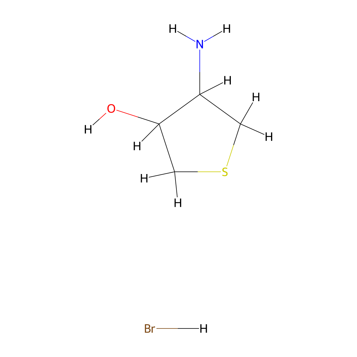 4-Amino-3-hydroxytetrahydrothiophene hydrobromide molecular structure, CAS 1179369-32-4