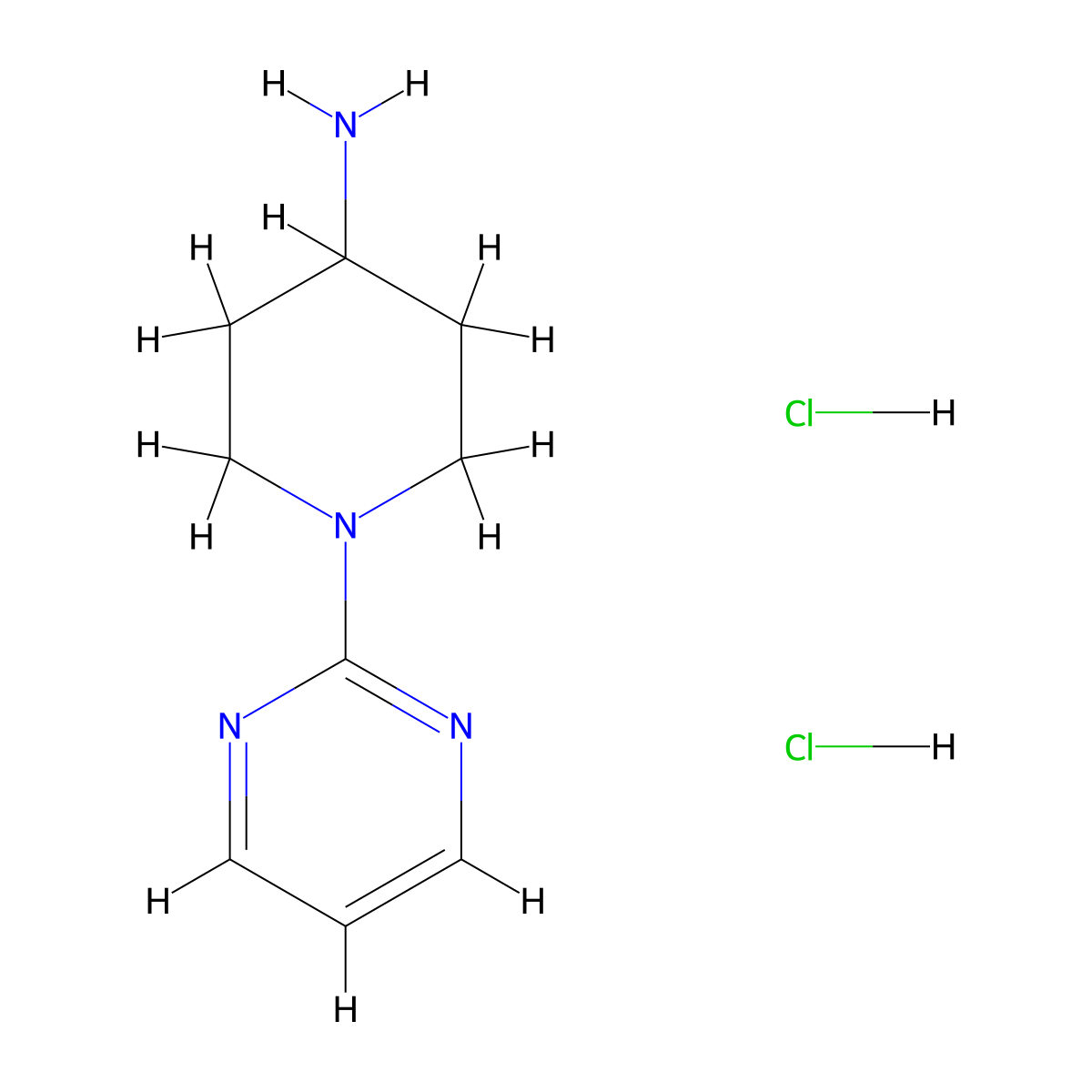 1-(Pyrimidin-2-yl)piperidin-4-amine dihydrochloride molecular structure, CAS 1179369-48-2