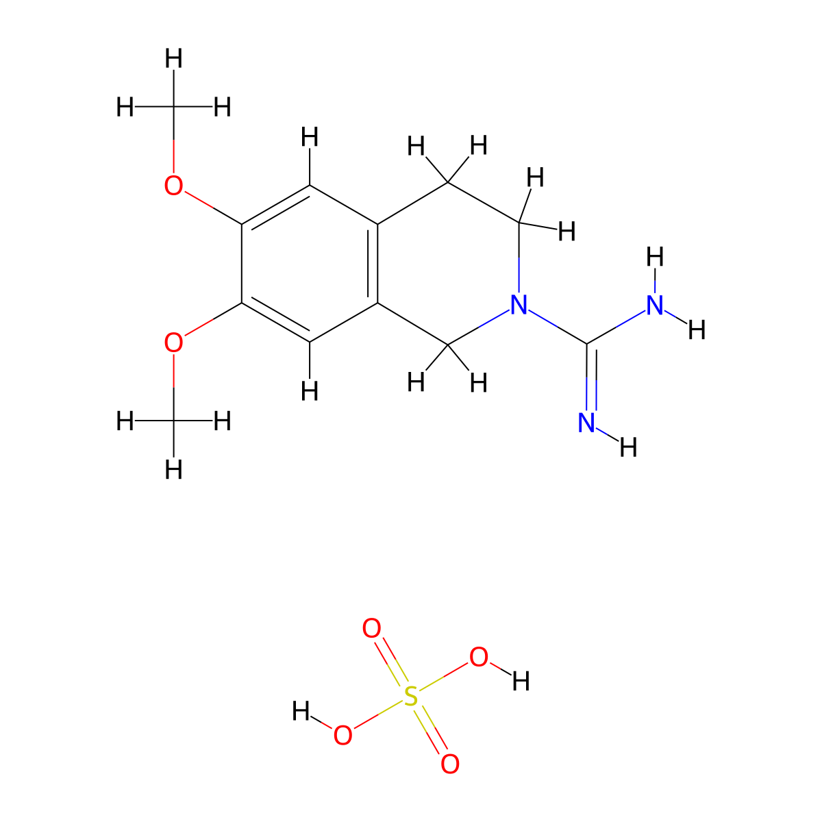 6,7-dimethoxy-3,4-dihydroisoquinoline-2(1H)-carboximidamide sulfate molecular structure, CAS 1179369-64-2