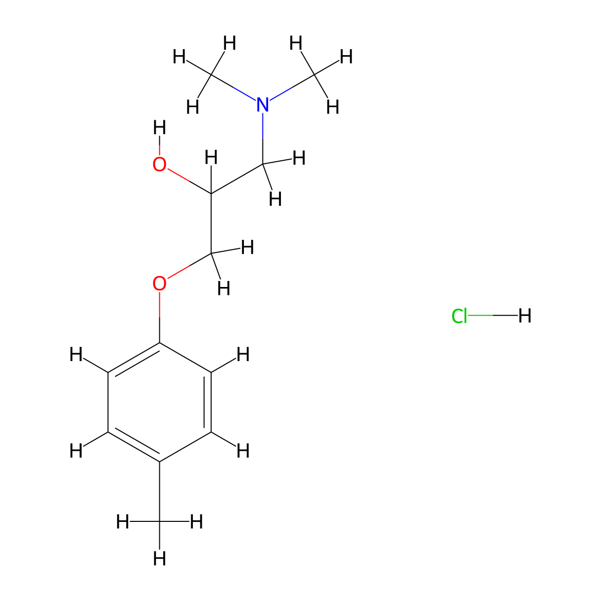 1-(Dimethylamino)-3-(p-tolyloxy)propan-2-ol hydrochloride molecular structure, CAS 1179370-91-2