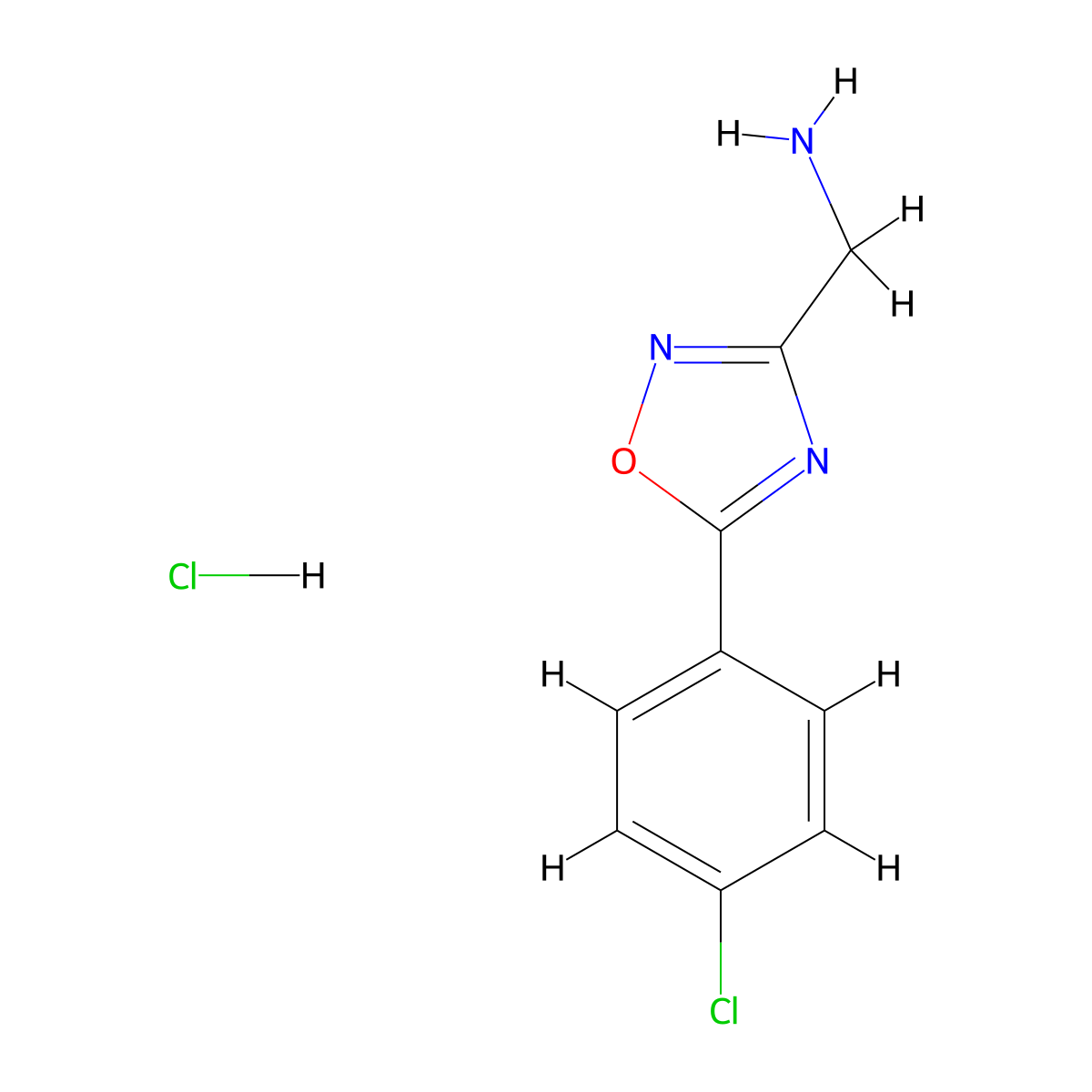 1-[5-(4-Chlorophenyl)-1,2,4-oxadiazol-3-yl]methanamine hydrochloride molecular structure, CAS 1179370-94-5