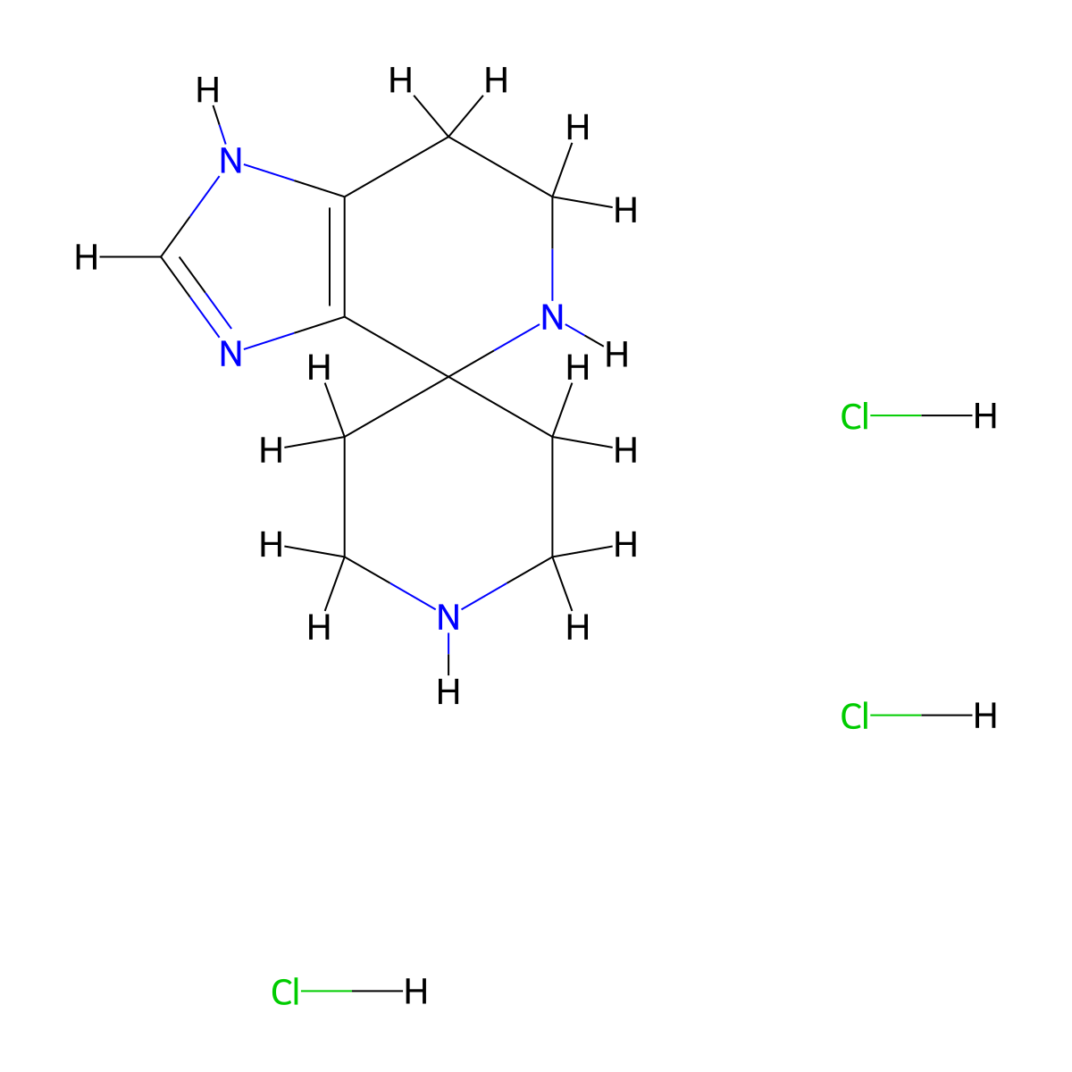1,5,6,7-Tetrahydrospiro[imidazo[4,5-c]pyridine-4,4'-piperidine] trihydrochloride molecular structure, CAS 1179371-16-4