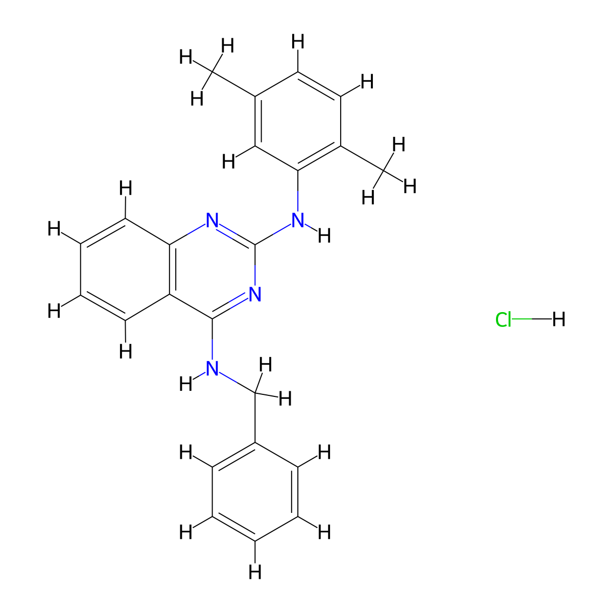 N4-benzyl-N2-(2,5-dimethylphenyl)quinazoline-2,4-diamine hydrochloride molecular structure, CAS 1179373-42-2