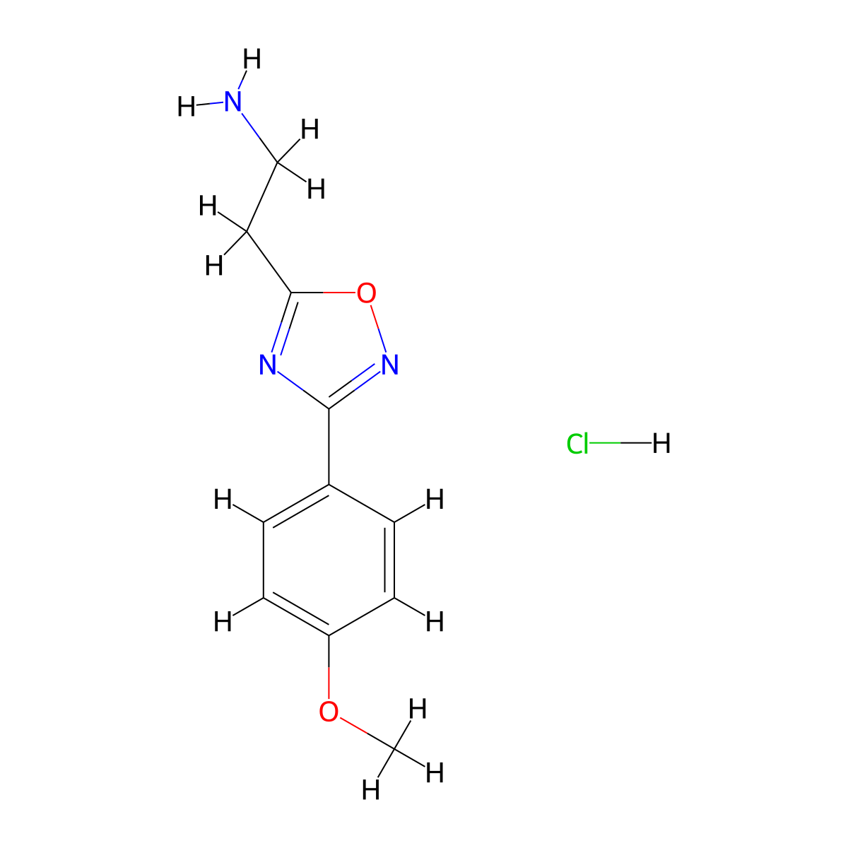 {2-[3-(4-Methoxyphenyl)-1,2,4-oxadiazol-5-yl]ethyl}amine hydrochloride molecular structure, CAS 1179374-96-9