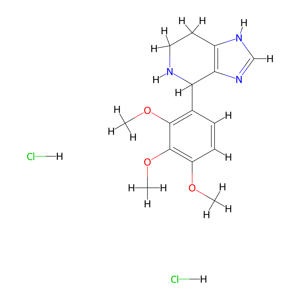 4-(2,3,4-trimethoxyphenyl)-4,5,6,7-tetrahydro-3H-imidazo[4,5-c]pyridine dihydrochloride molecular structure, CAS 1179375-56-4