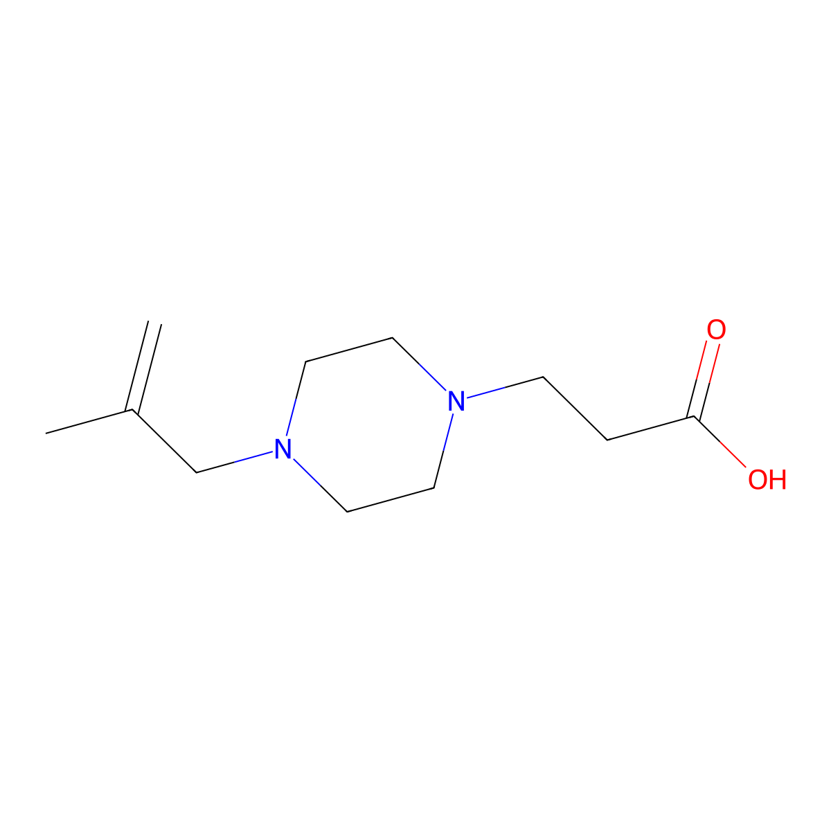 3-[4-(2-Methyl-allyl)-piperazin-1-YL]-propionic acid molecular structure, CAS 1179376-37-4