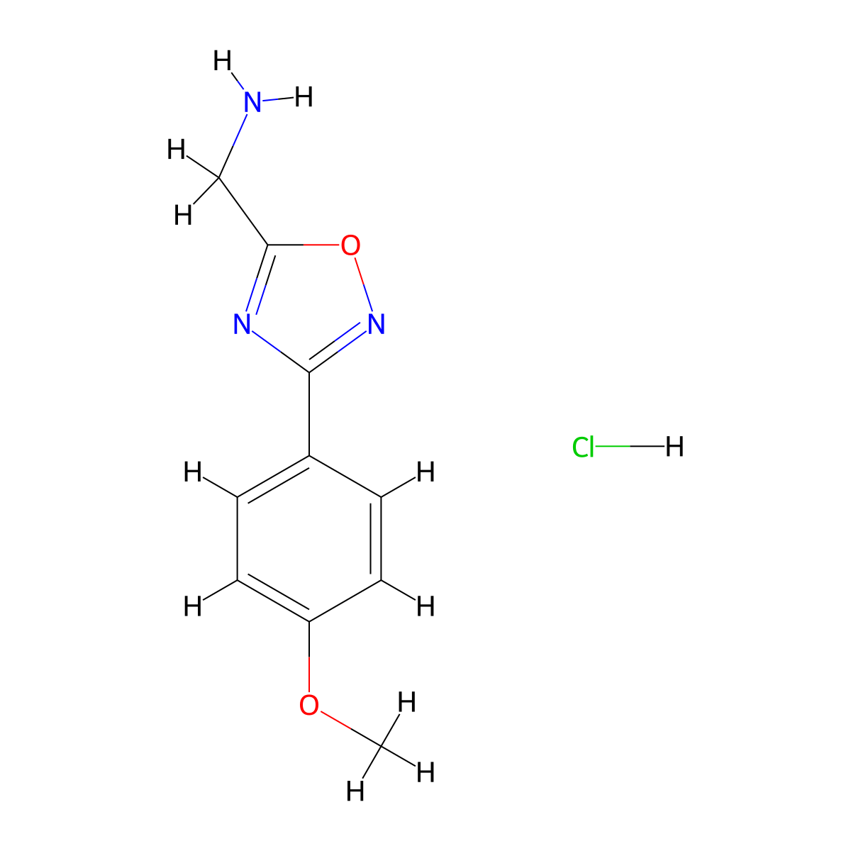 (3-(4-Methoxyphenyl)-1,2,4-oxadiazol-5-yl)methanamine hydrochloride molecular structure, CAS 1179376-95-4