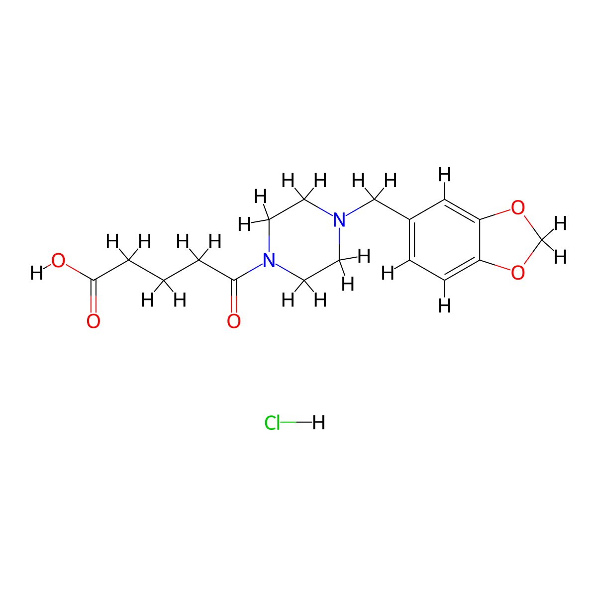 5-[4-(1,3-Benzodioxol-5-ylmethyl)piperazin-1-yl]-5-oxopentanoic acid hydrochloride molecular structure, CAS 1179378-09-6