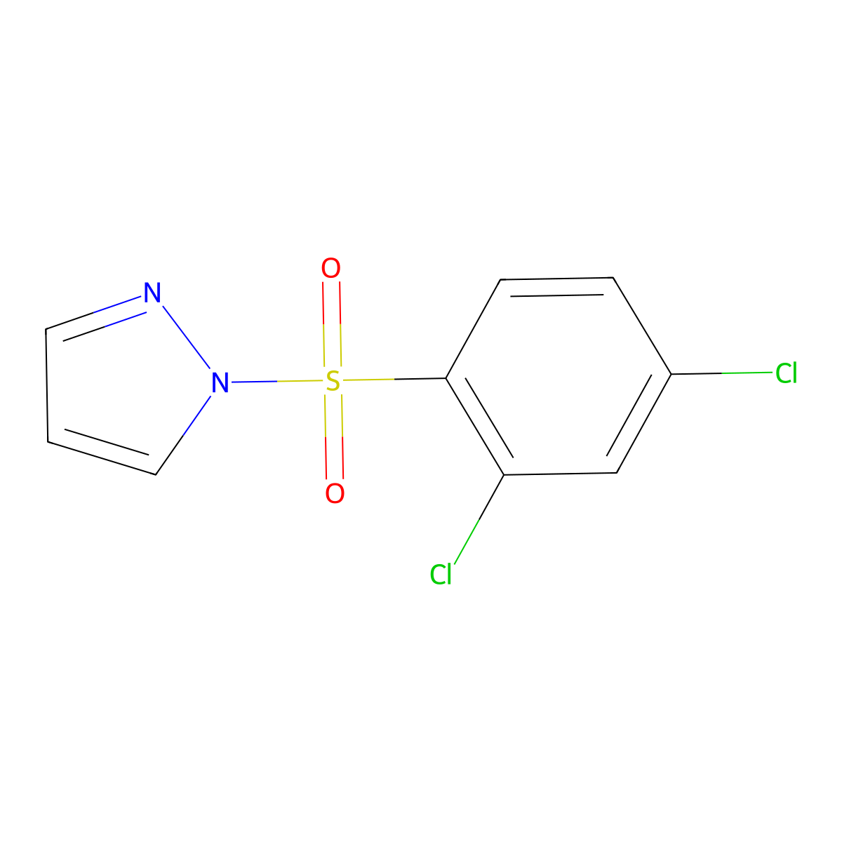 1-[(2,4-dichlorophenyl)sulfonyl]-1H-pyrazole molecular structure, CAS 1179379-34-0
