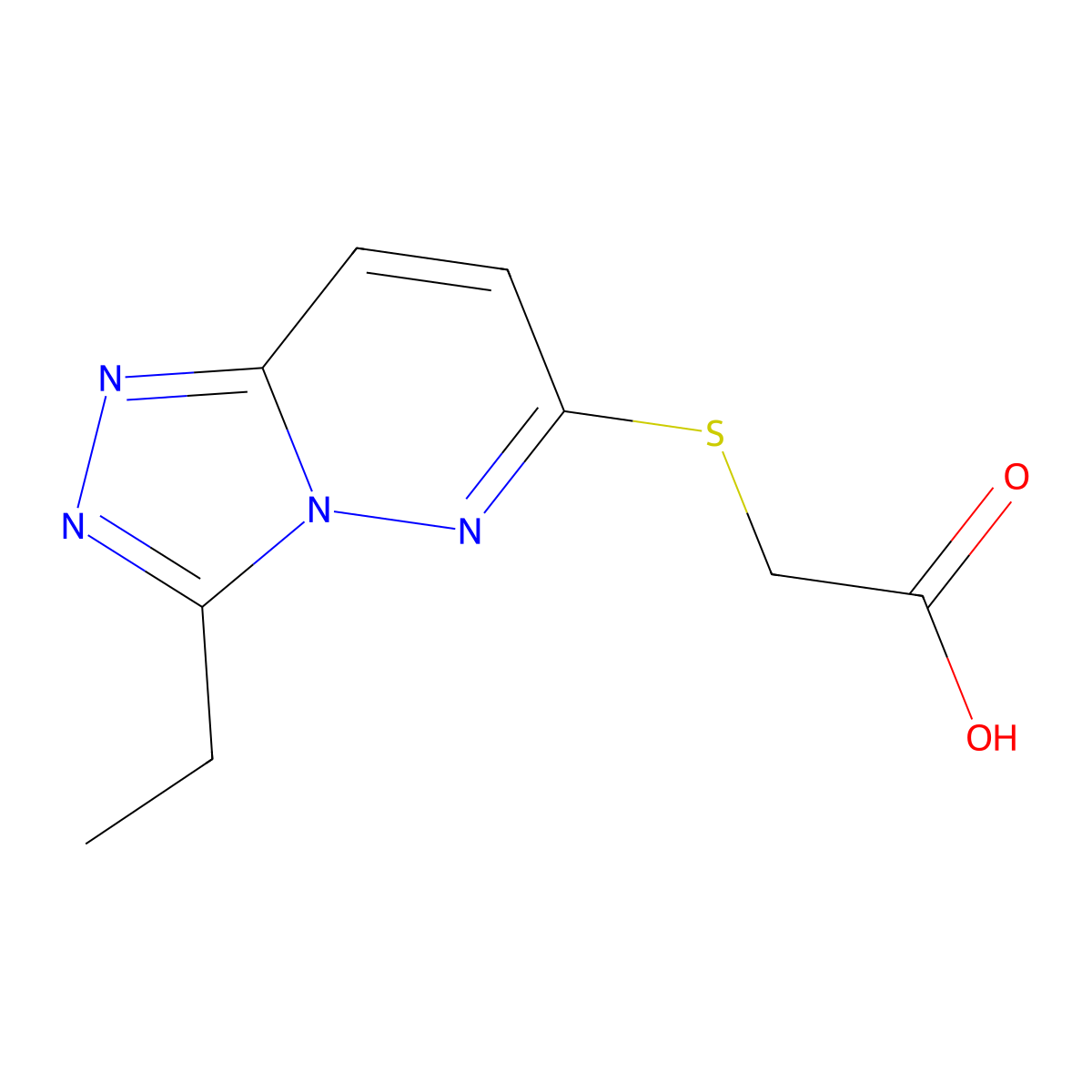 [(3-Ethyl[1,2,4]triazolo[4,3-b]pyridazin-6-yl)thio]acetic acid molecular structure, CAS 1179379-45-3
