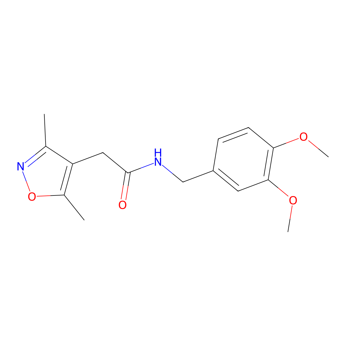 N-(3,4-dimethoxybenzyl)-2-(3,5-dimethyl-1,2-oxazol-4-yl)acetamide molecular structure, CAS 1179379-70-4