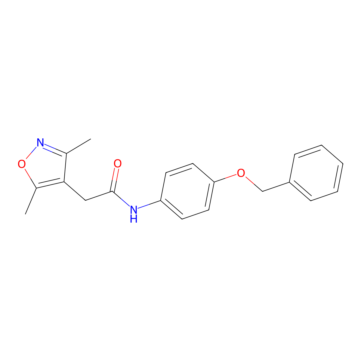 N-[4-(benzyloxy)phenyl]-2-(3,5-dimethyl-1,2-oxazol-4-yl)acetamide molecular structure, CAS 1179380-67-6