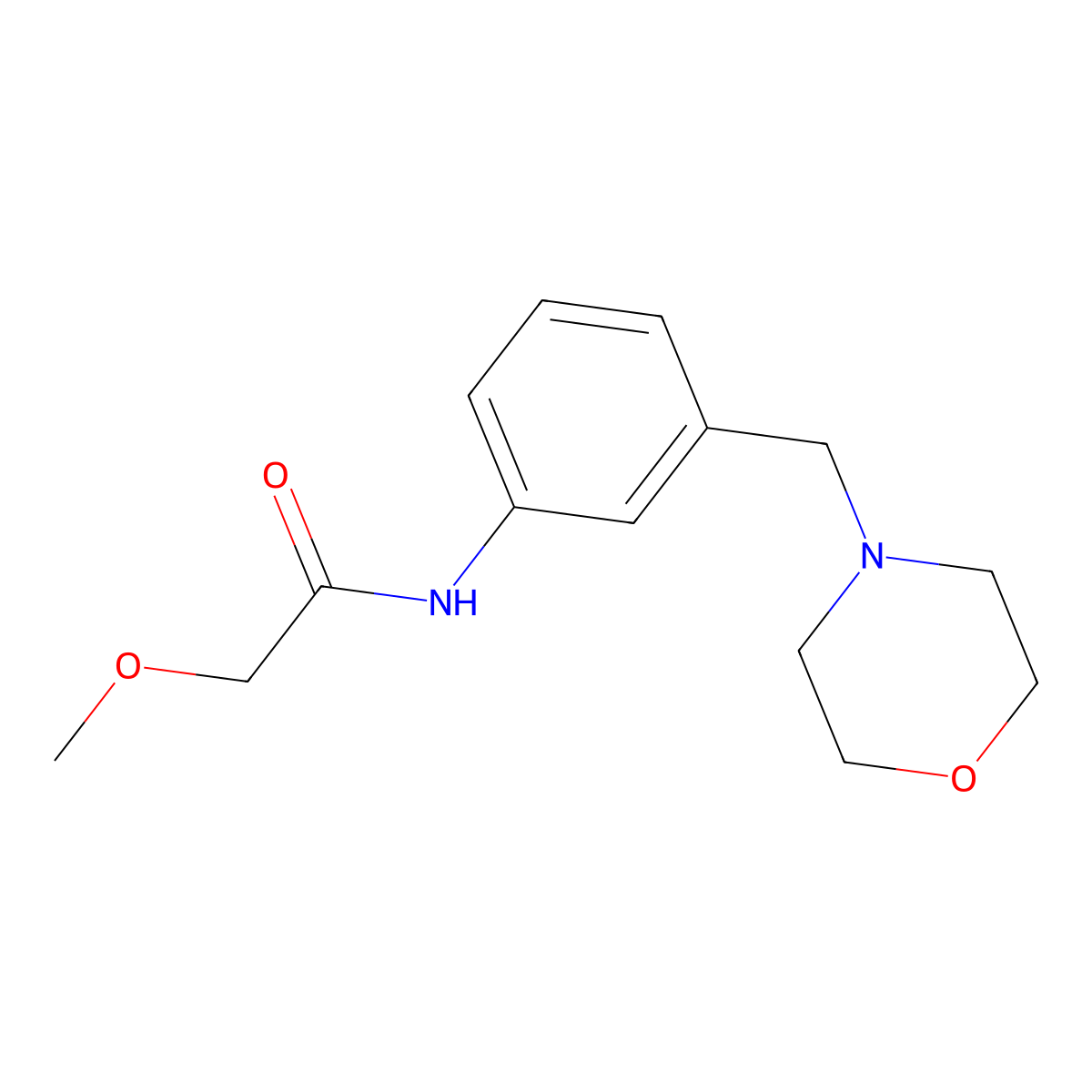2-Methoxy-N-[3-(4-morpholinylmethyl)phenyl]acetamide molecular structure, CAS 1179382-92-3