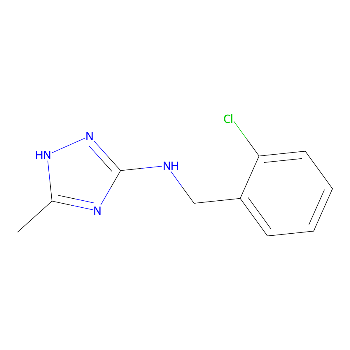 N-(2-chlorobenzyl)-3-methyl-1H-1,2,4-triazol-5-amine molecular structure, CAS 1179383-88-0