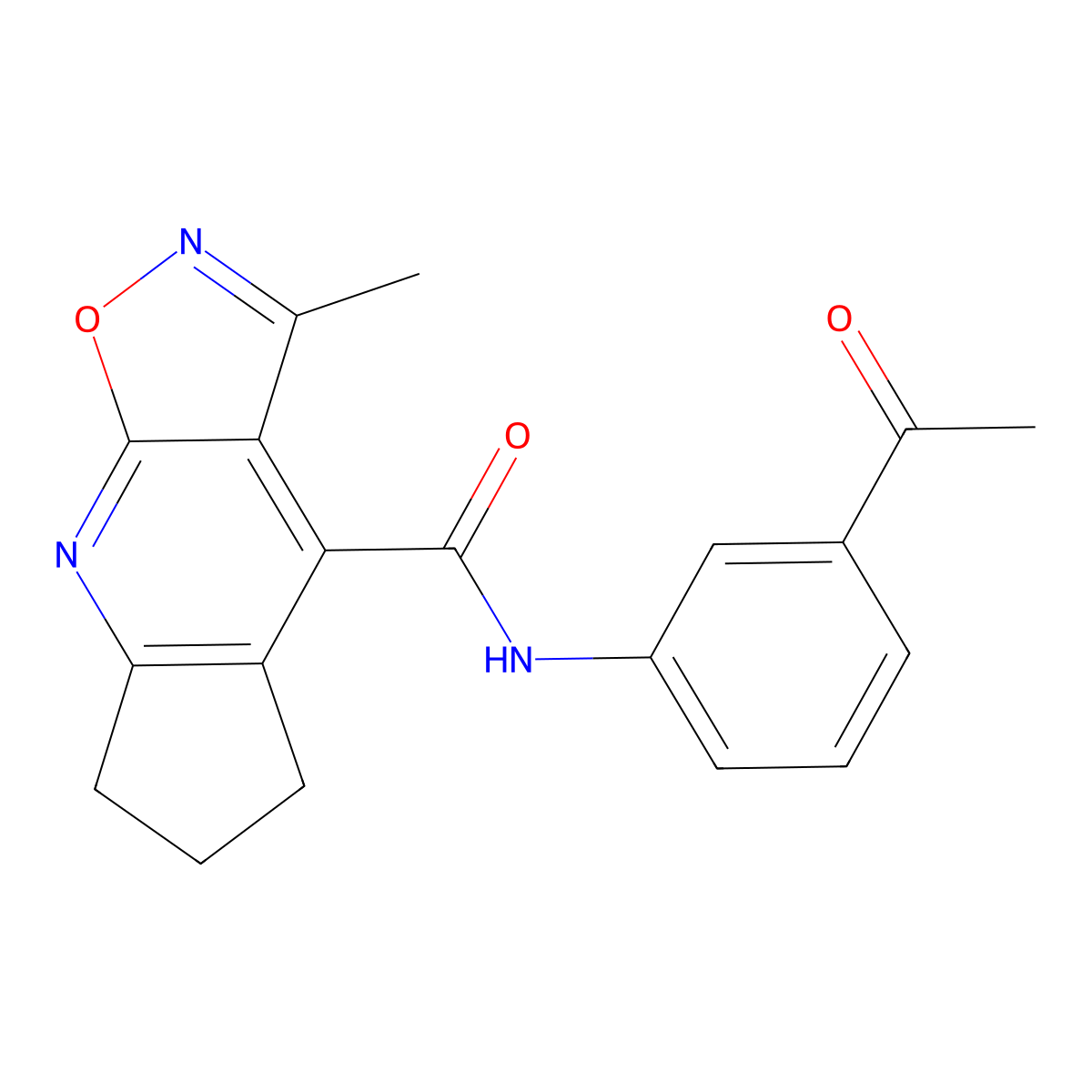 N-(3-acetylphenyl)-3-methyl-6,7-dihydro-5H-cyclopenta[b][1,2]oxazolo[4,5-e]pyridine-4-carboxamide molecular structure, CAS 1179386-71-0