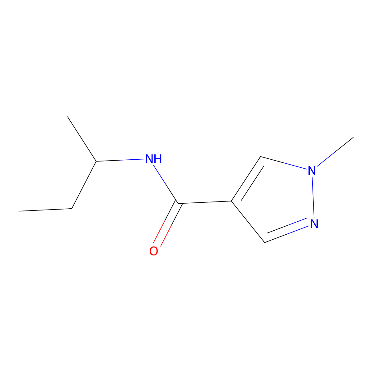 N-(sec-Butyl)-1-methyl-1H-pyrazole-4-carboxamide molecular structure, CAS 1179394-11-6
