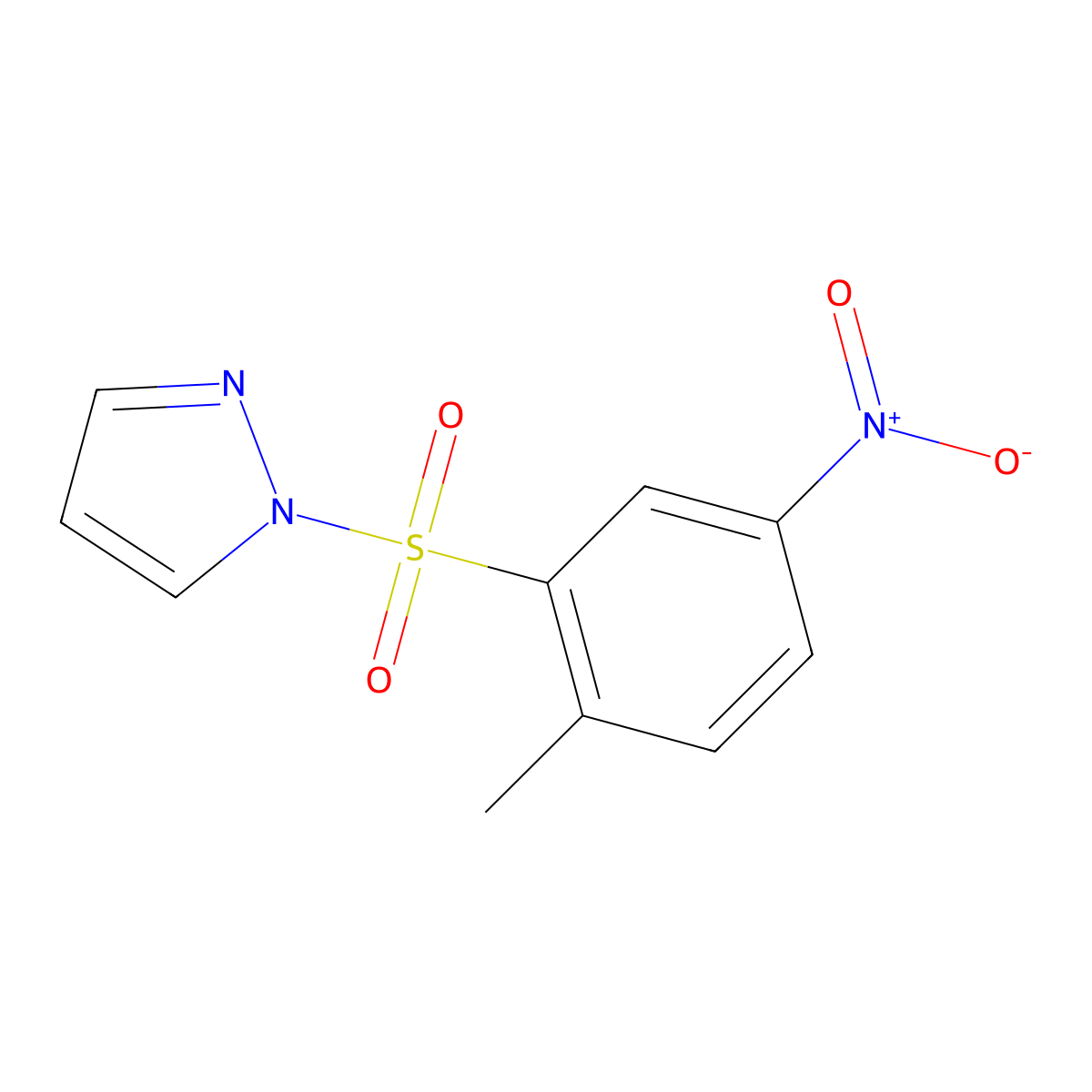 1-(2-methyl-5-nitrobenzenesulfonyl)-1H-pyrazole molecular structure, CAS 1179394-14-9