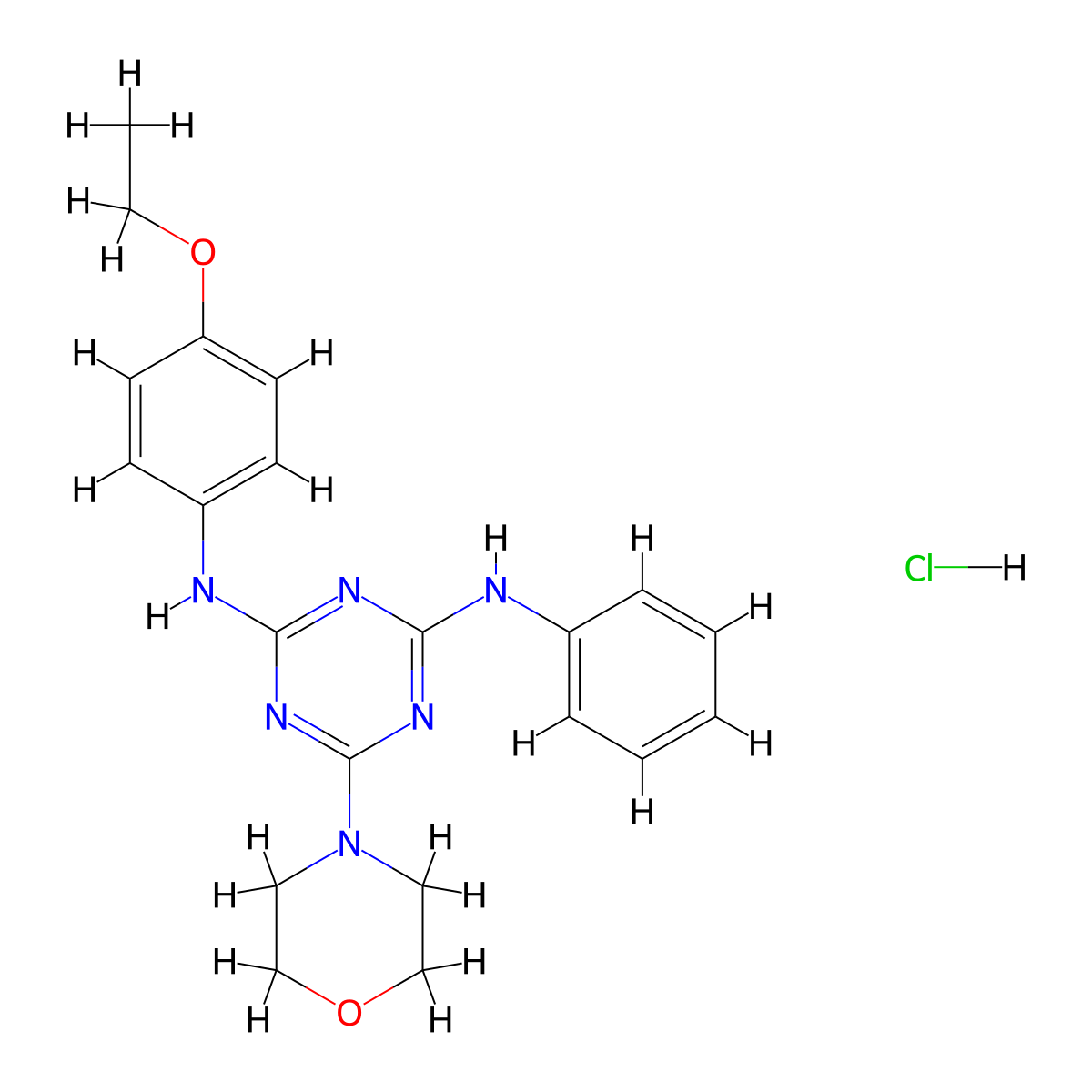 N2-(4-ethoxyphenyl)-6-morpholino-N4-phenyl-1,3,5-triazine-2,4-diamine hydrochloride molecular structure, CAS 1179396-34-9