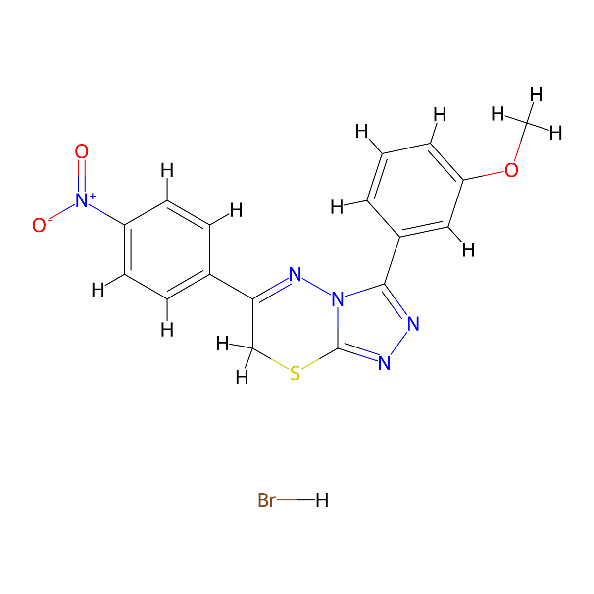 3-(3-methoxyphenyl)-6-(4-nitrophenyl)-7H-[1,2,4]triazolo[3,4-b][1,3,4]thiadiazine hydrobromide molecular structure, CAS 1179396-74-7