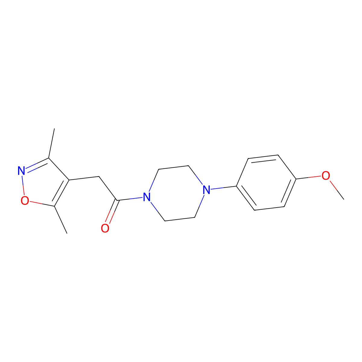 2-(3,5-Dimethyl-1,2-oxazol-4-yl)-1-[4-(4-methoxyphenyl)piperazin-1-yl]ethanone molecular structure, CAS 1179396-95-2