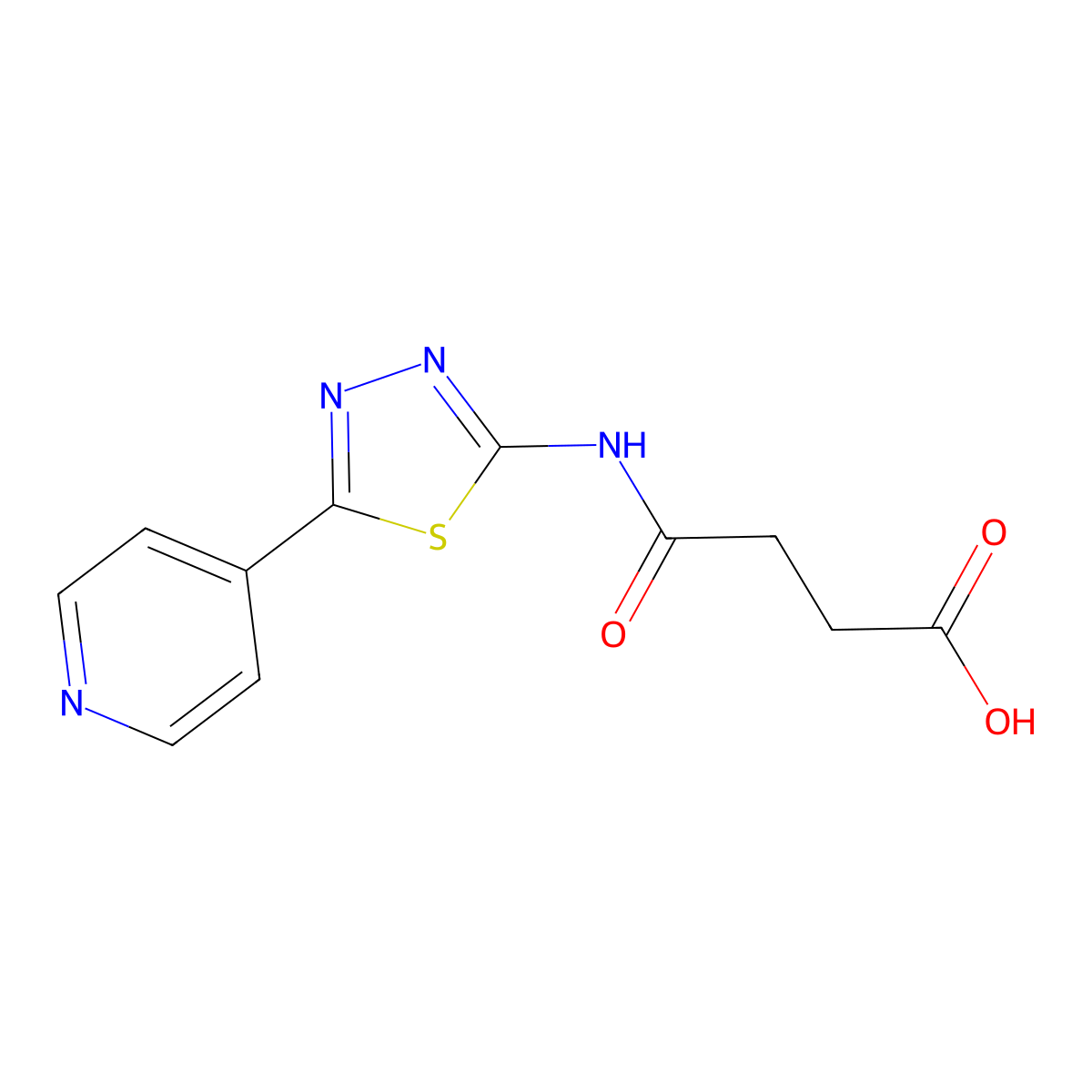 3-{[5-(Pyridin-4-yl)-1,3,4-thiadiazol-2-yl]carbamoyl}propanoic acid molecular structure, CAS 1179399-95-1