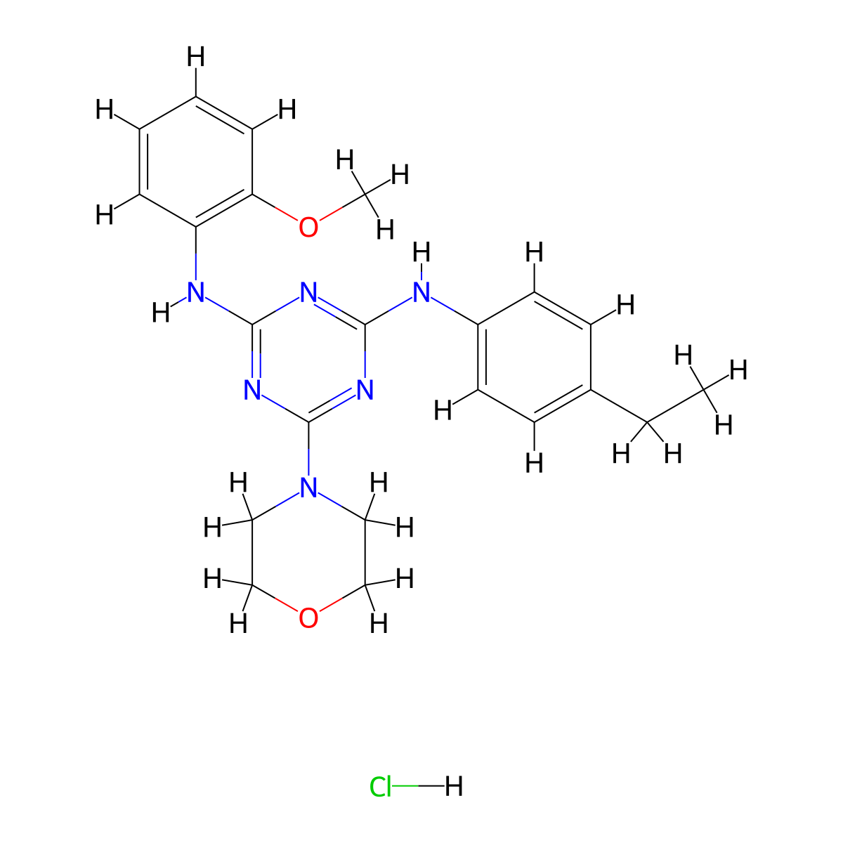 N2-(4-ethylphenyl)-N4-(2-methoxyphenyl)-6-morpholino-1,3,5-triazine-2,4-diamine hydrochloride molecular structure, CAS 1179400-01-1