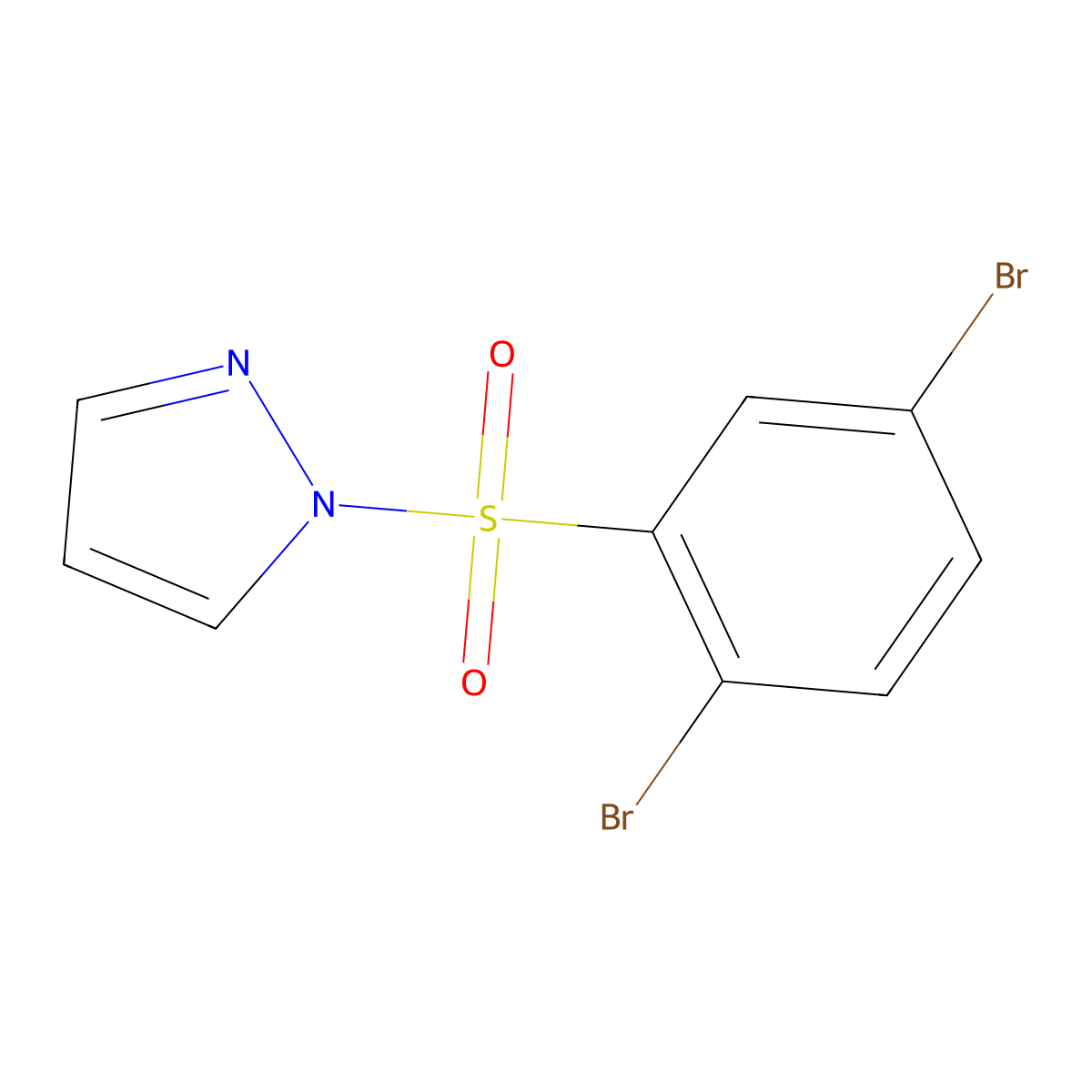 1-(2,5-dibromobenzenesulfonyl)-1H-pyrazole molecular structure, CAS 1179400-66-8