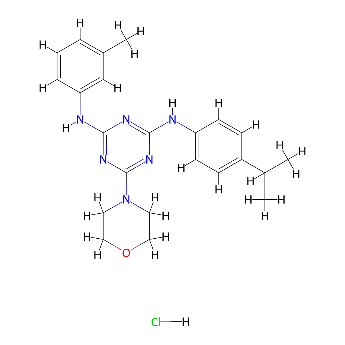 N2-(4-isopropylphenyl)-6-morpholino-N4-(m-tolyl)-1,3,5-triazine-2,4-diamine hydrochloride molecular structure, CAS 1179402-49-3