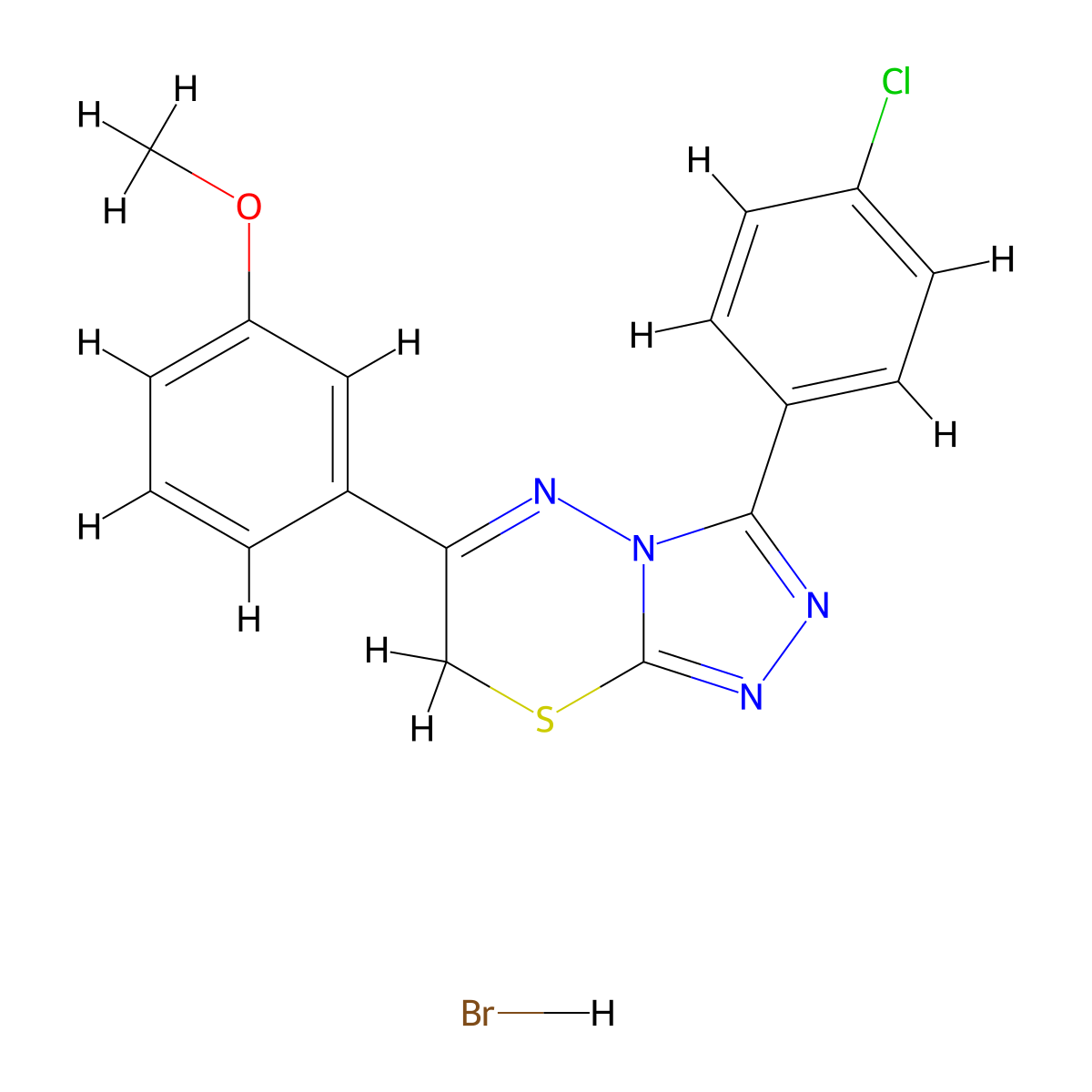 3-(4-chlorophenyl)-6-(3-methoxyphenyl)-7H-[1,2,4]triazolo[3,4-b][1,3,4]thiadiazine hydrobromide molecular structure, CAS 1179404-30-8