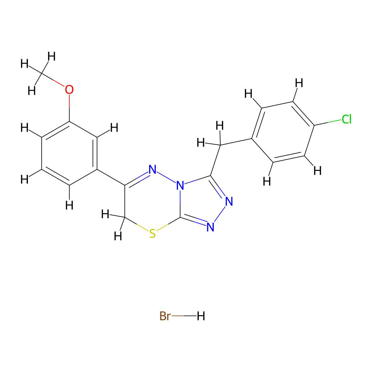 3-(4-chlorobenzyl)-6-(3-methoxyphenyl)-7H-[1,2,4]triazolo[3,4-b][1,3,4]thiadiazine hydrobromide molecular structure, CAS 1179408-59-3