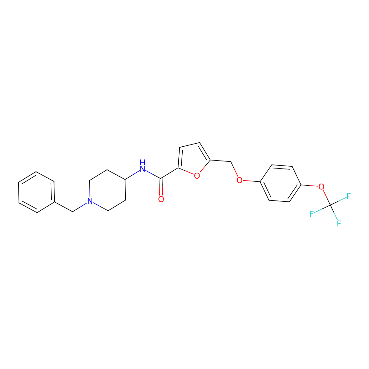 N-(1-benzyl-4-piperidinyl)-5-{[4-(trifluoromethoxy)phenoxy]methyl}-2-furamide molecular structure, CAS 1179409-99-4