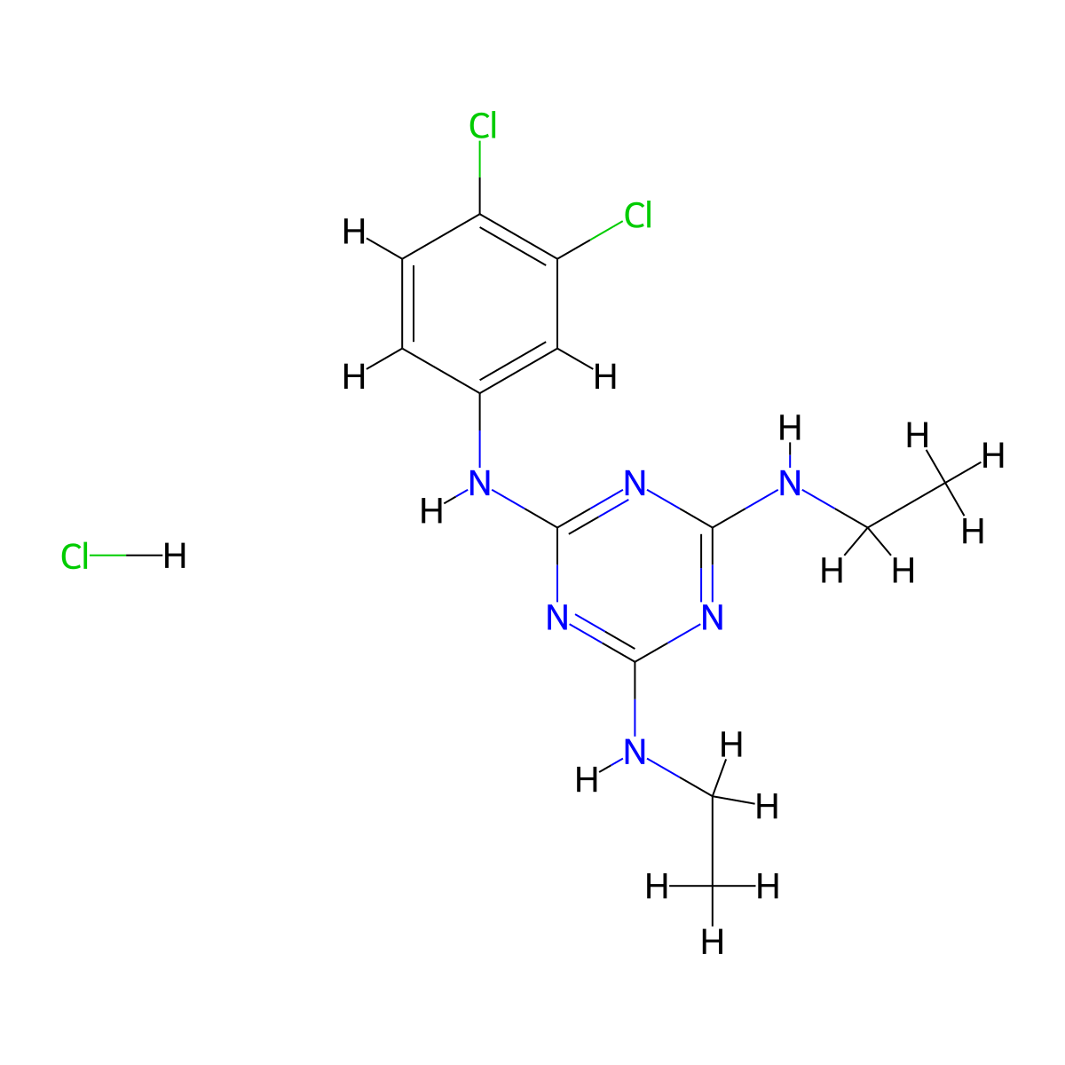 N2-(3,4-dichlorophenyl)-N4,N6-diethyl-1,3,5-triazine-2,4,6-triamine hydrochloride molecular structure, CAS 1179413-83-2
