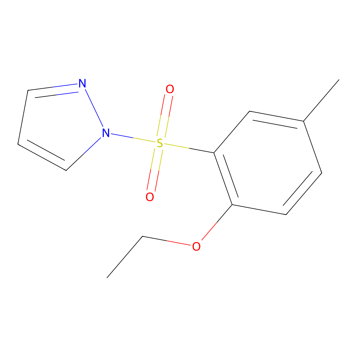 ethyl 4-methyl-2-(1H-pyrazol-1-ylsulfonyl)phenyl ether molecular structure, CAS 1179418-71-3