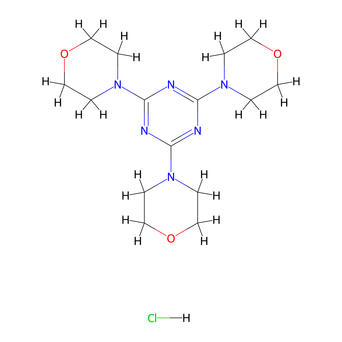 2,4,6-Trimorpholino-1,3,5-triazine hydrochloride molecular structure, CAS 1179419-68-1