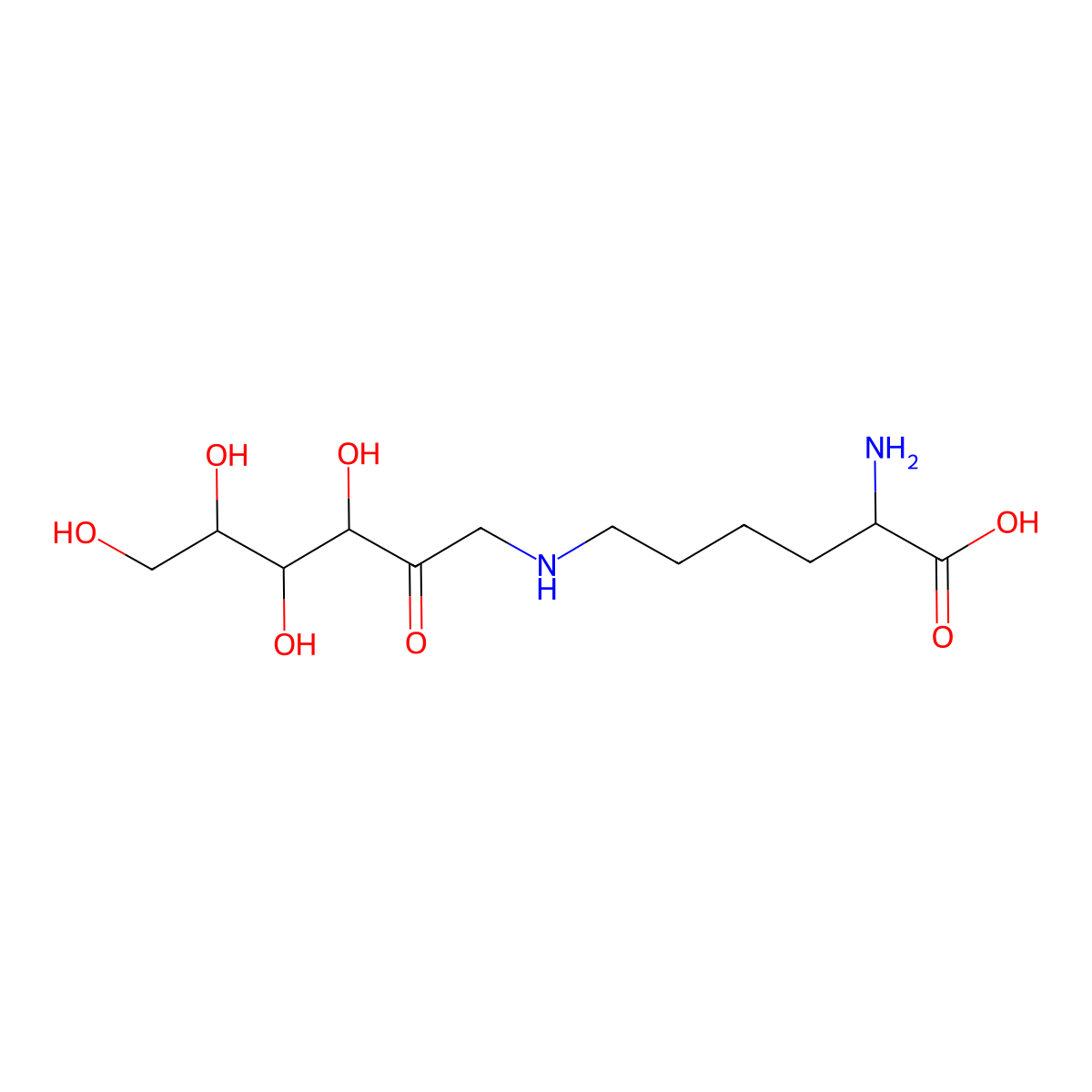2-Amino-6-[(3,4,5,6-tetrahydroxy-2-oxohexyl)amino]hexanoic acid molecular structure, CAS 117942-10-6