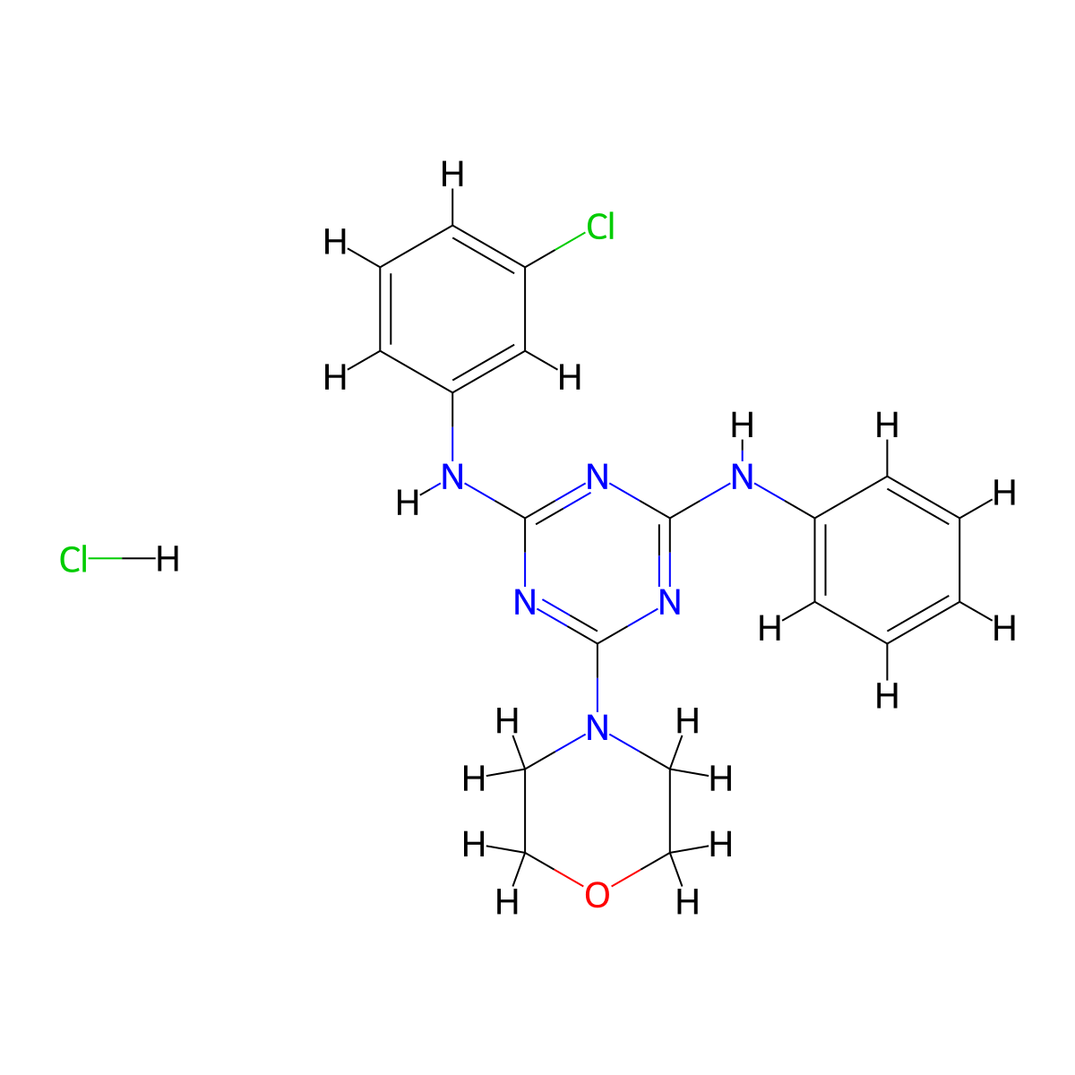 N2-(3-chlorophenyl)-6-morpholino-N4-phenyl-1,3,5-triazine-2,4-diamine hydrochloride molecular structure, CAS 1179420-99-5