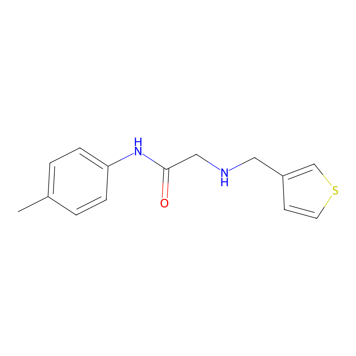 N-(4-methylphenyl)-2-[(3-thienylmethyl)amino]acetamide molecular structure, CAS 1179422-60-6