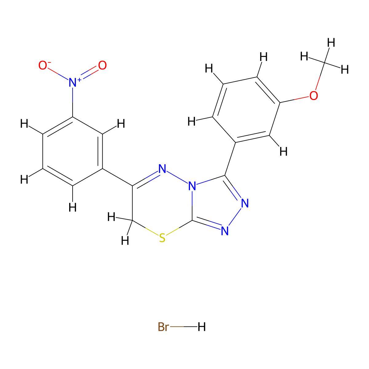 3-(3-methoxyphenyl)-6-(3-nitrophenyl)-7H-[1,2,4]triazolo[3,4-b][1,3,4]thiadiazine hydrobromide molecular structure, CAS 1179423-69-8